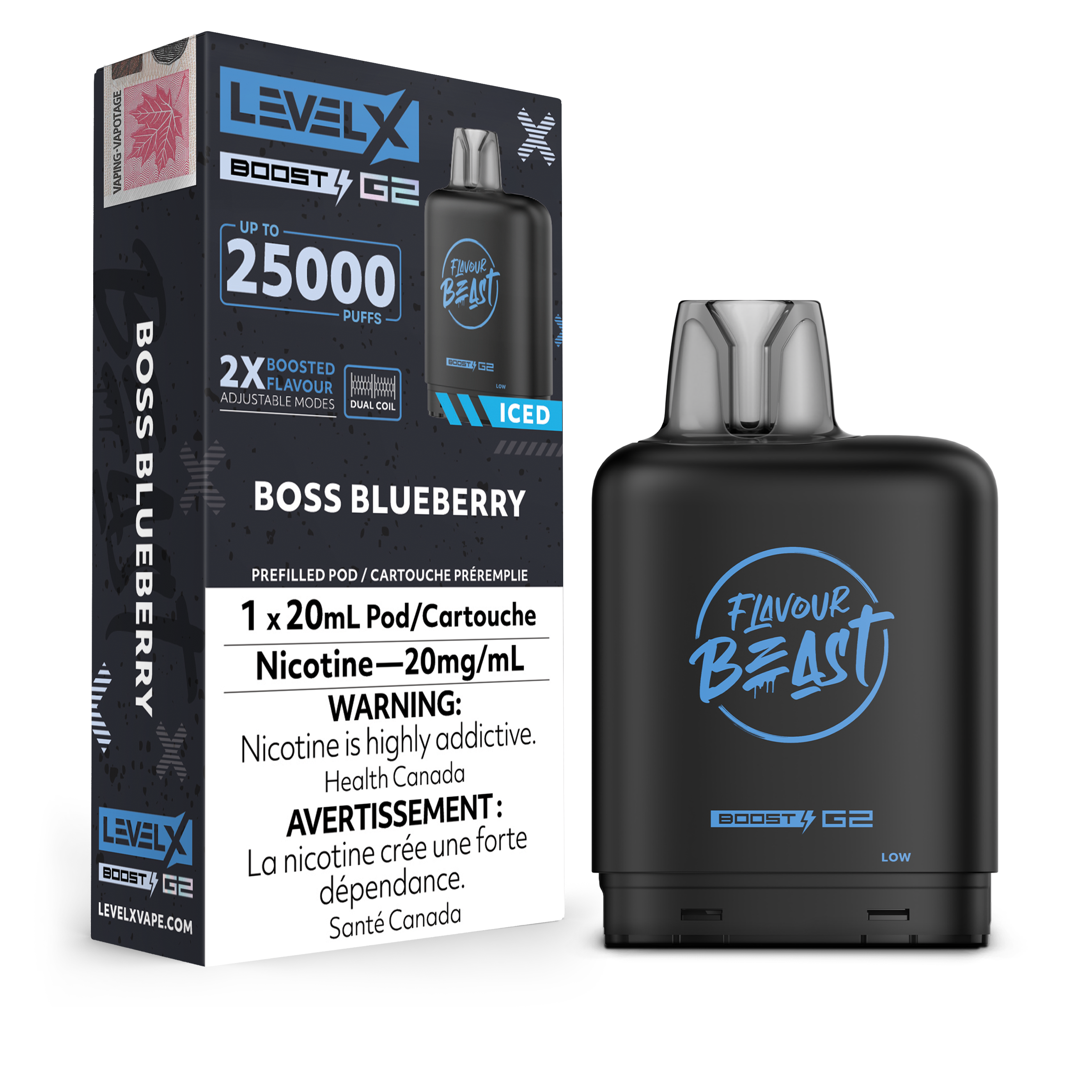 LEVEL X BOOST FLAVOUR BEAST BOSS BLUEBERRY ICE 20MG