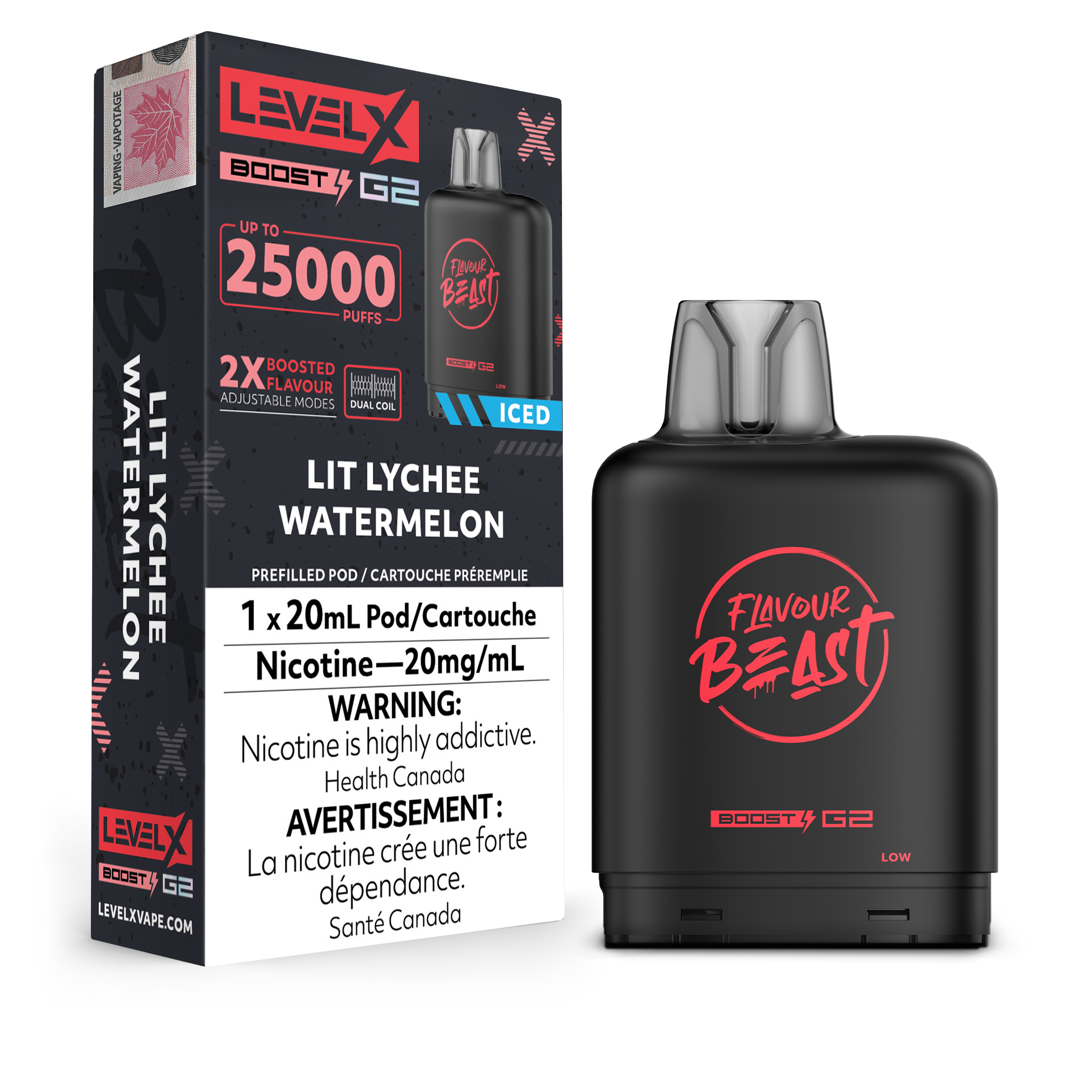 LEVEL X BOOST G2 FLAVOUR BEAST Lit Lychee Watermelon Ice 20MG