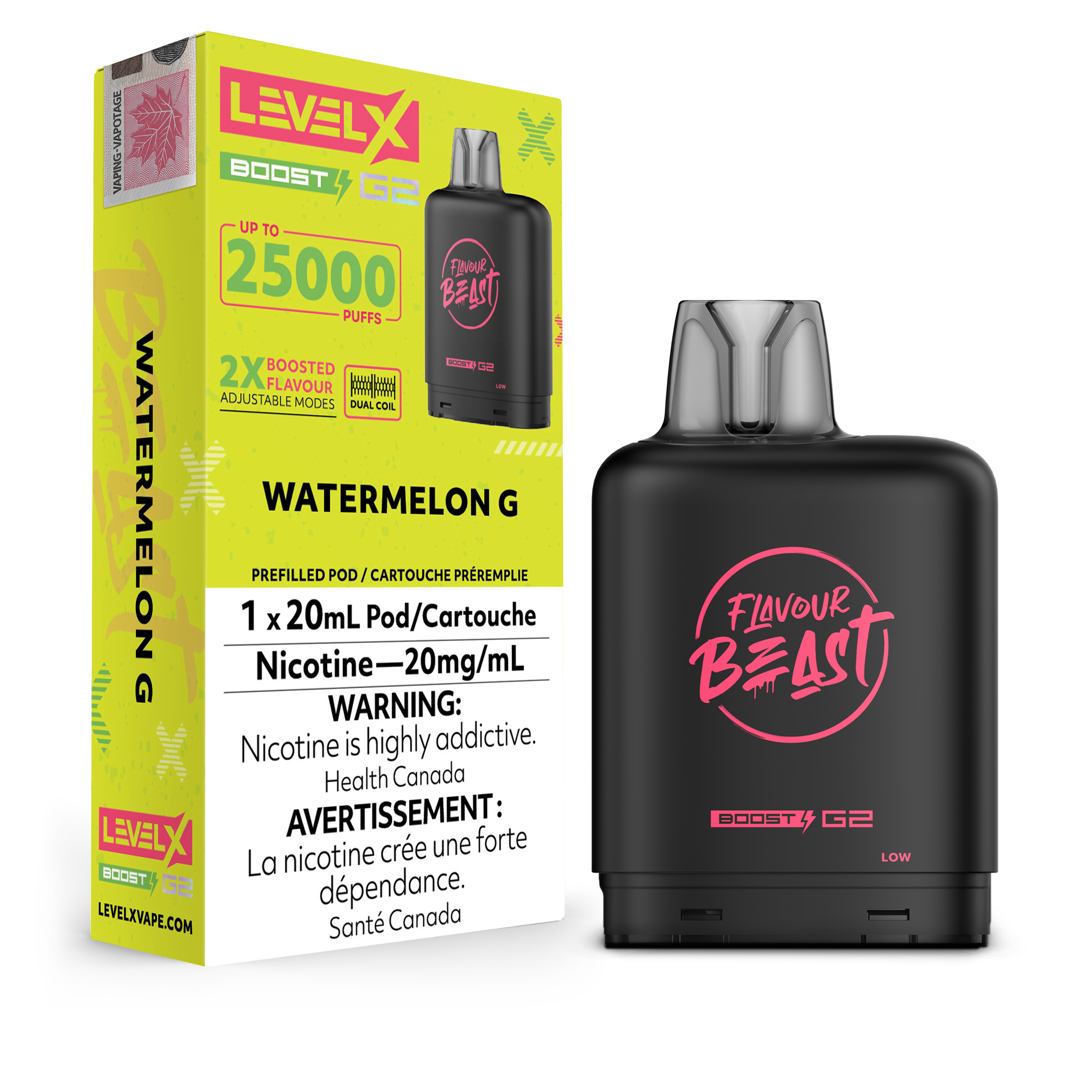 LEVEL X BOOST G2 FLAVOUR BEAST Watermelon G 20mg