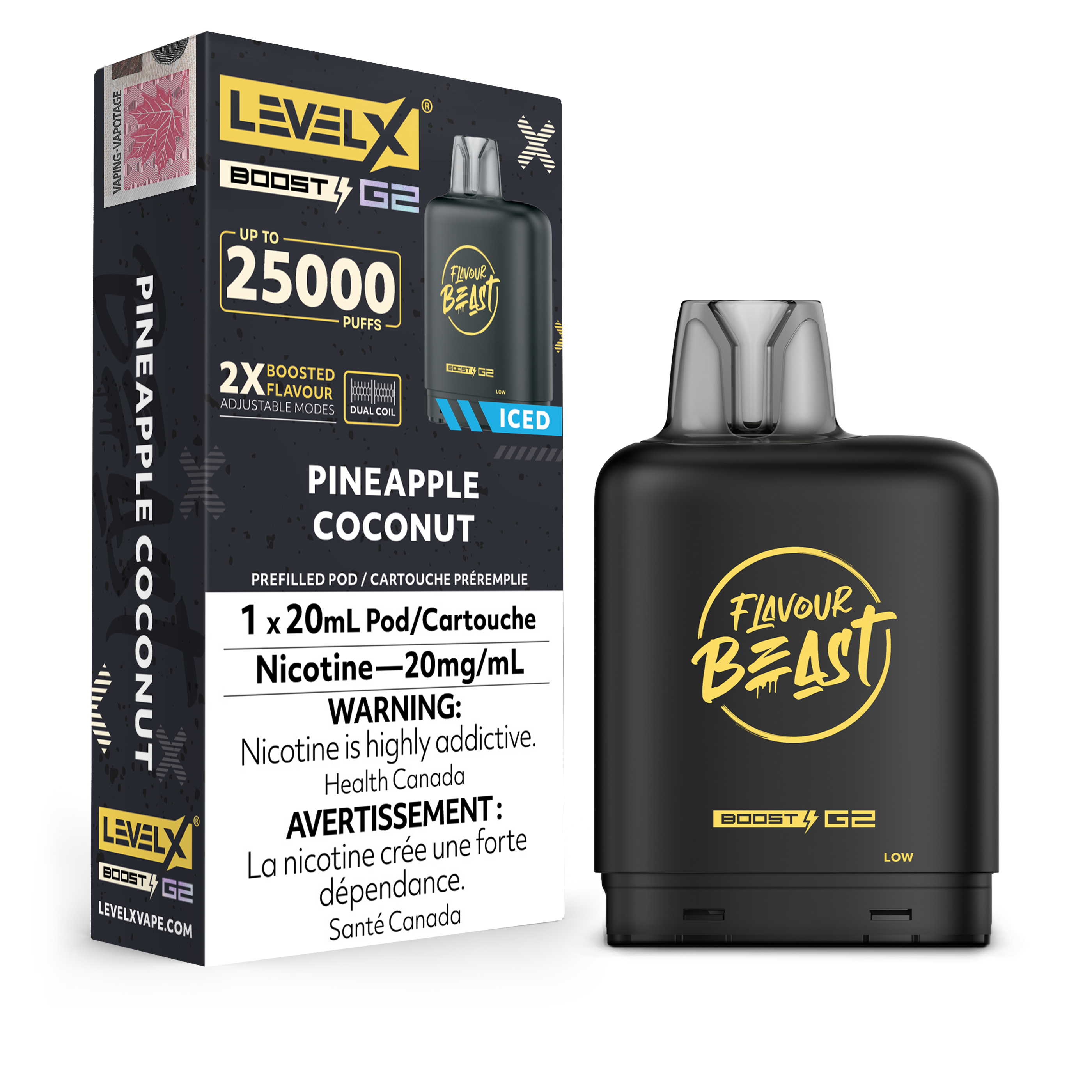 FLAVOUR BEAST LEVEL X BOOST G2 POD PINEAPPLE COCONUT 20MG