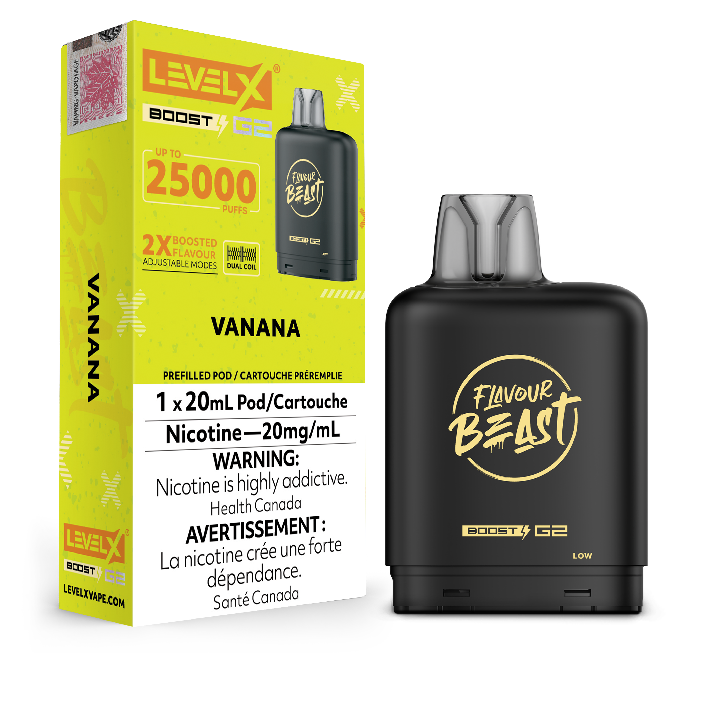 FLAVOUR BEAST LEVEL X BOOST G2 POD VANANA 20MG