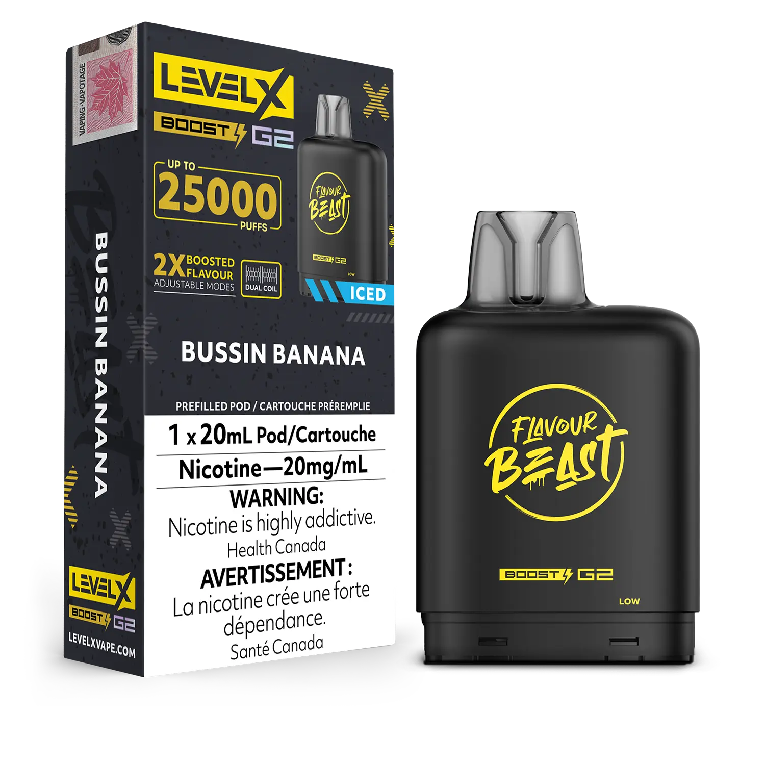 LEVEL X BOOST FLAVOUR BEAST Bussin Banana Ice 20MG