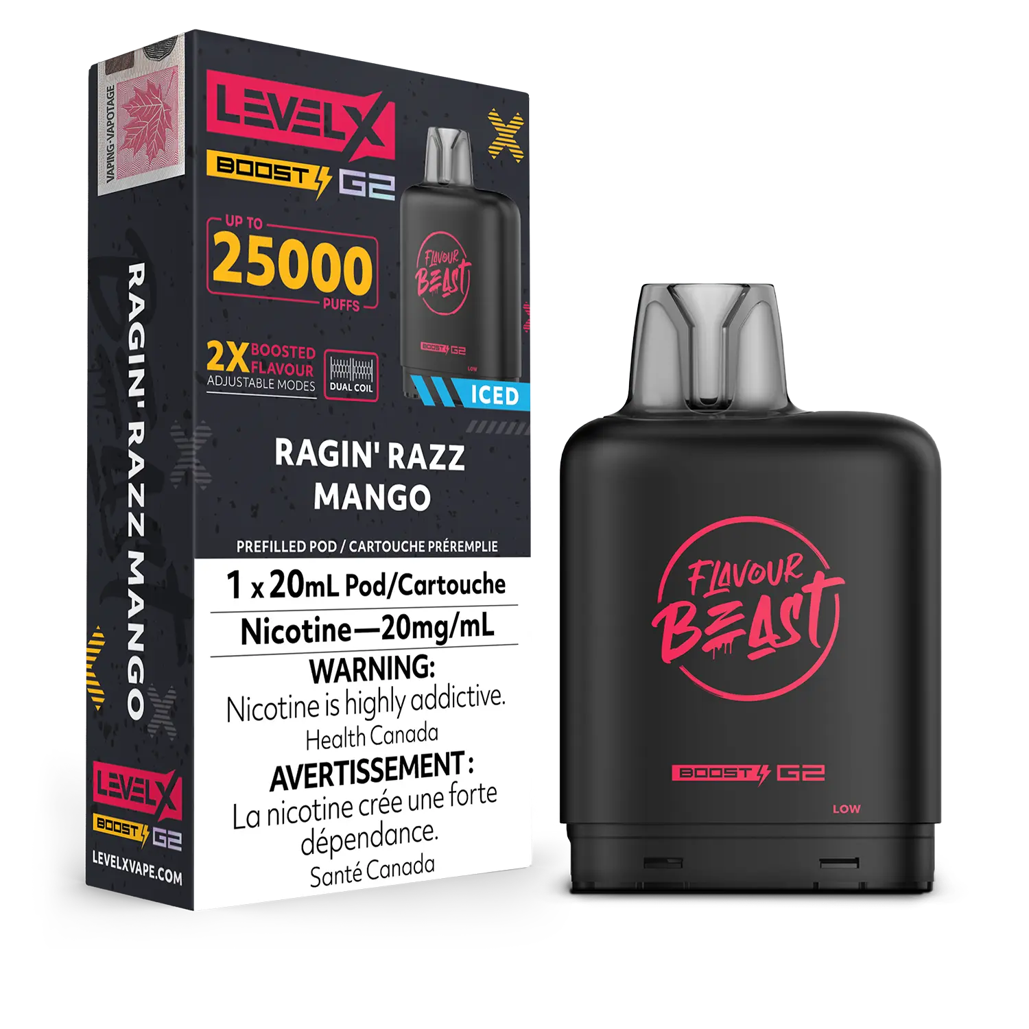 LEVEL X BOOST FLAVOUR BEAST Ragin' Razz Mango Ice 20MG