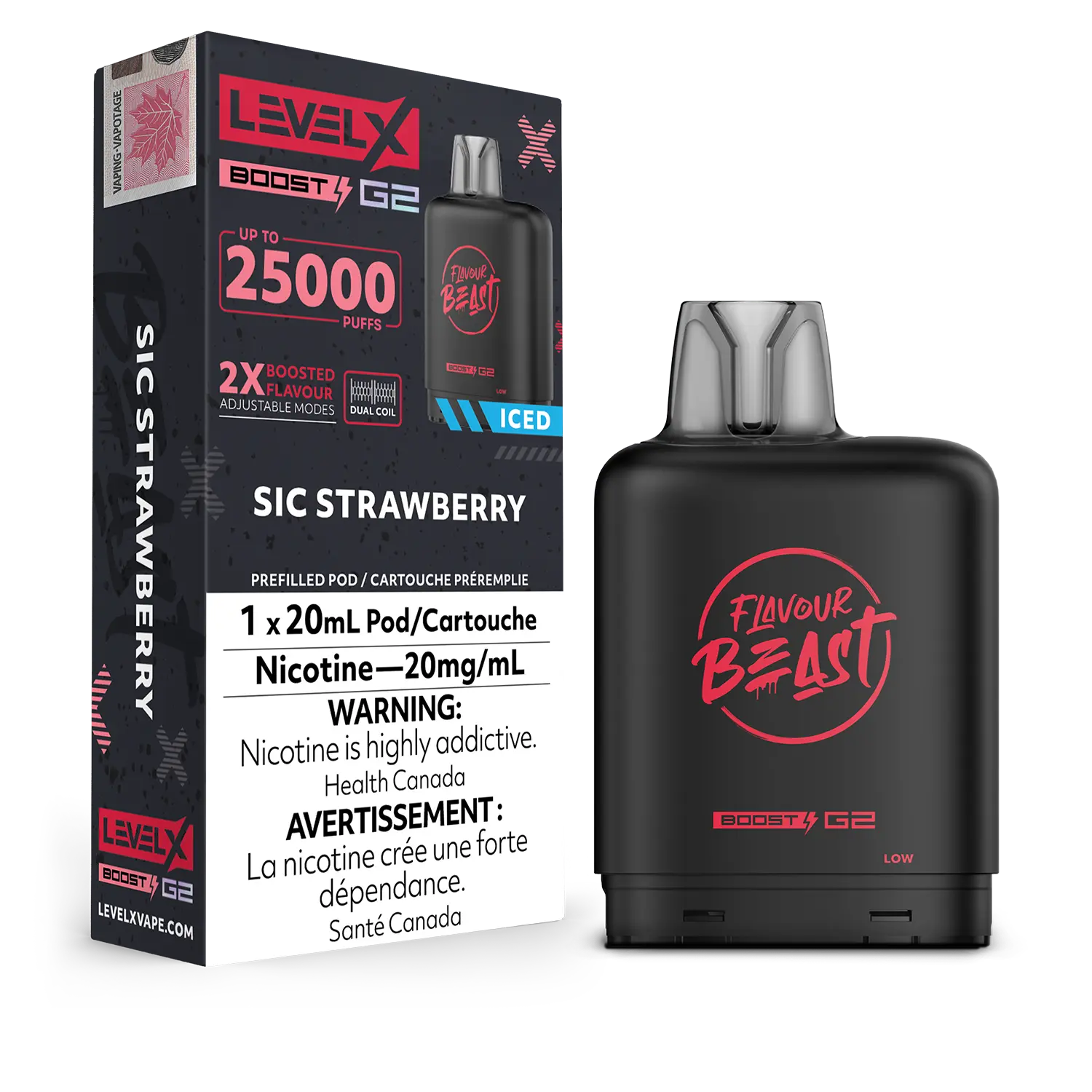 LEVEL X BOOST G2 FLAVOUR BEAST Sic Strawberry Ice 20MG