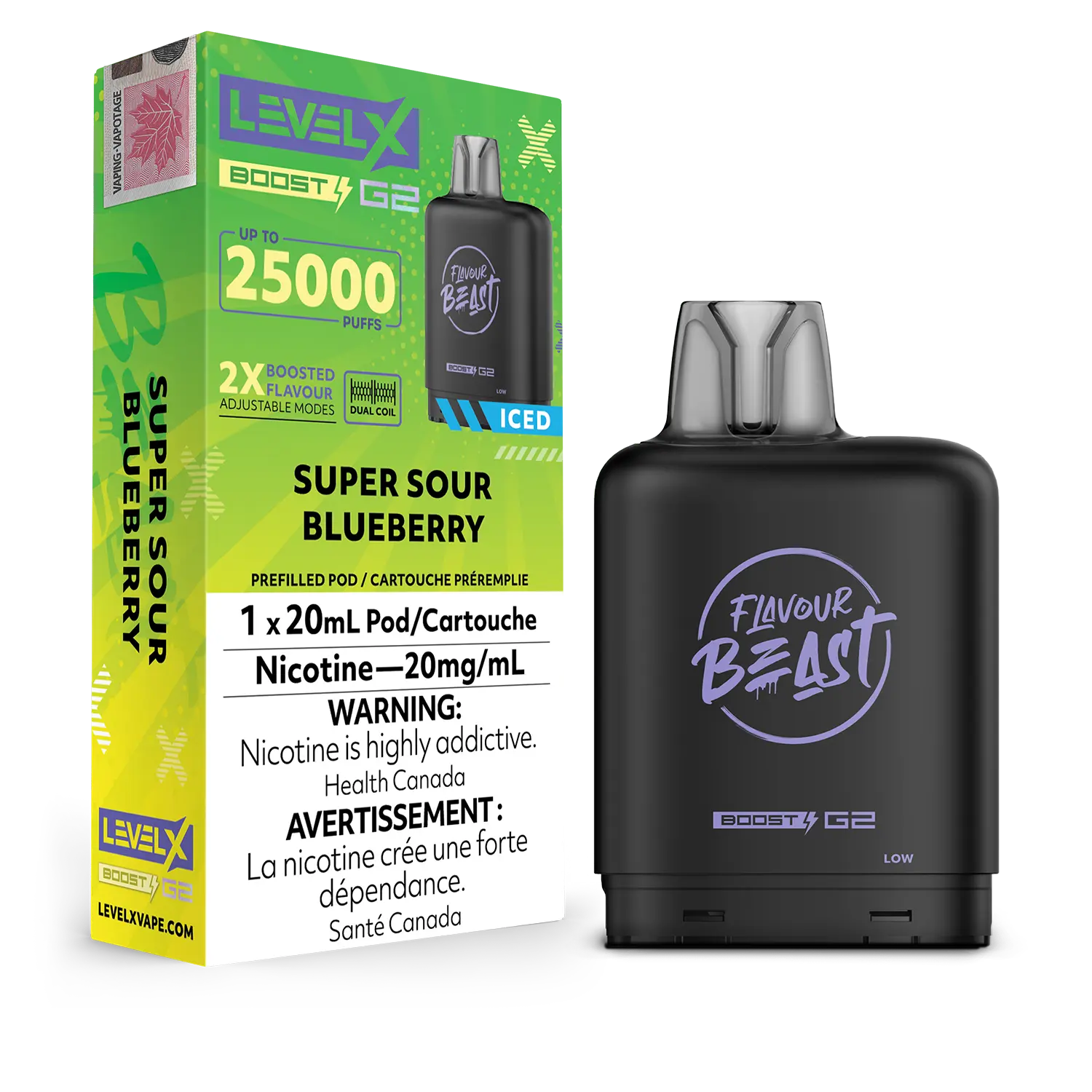 LEVEL X BOOST G2 FLAVOUR BEAST Super Sour Blueberry Ice 20MG