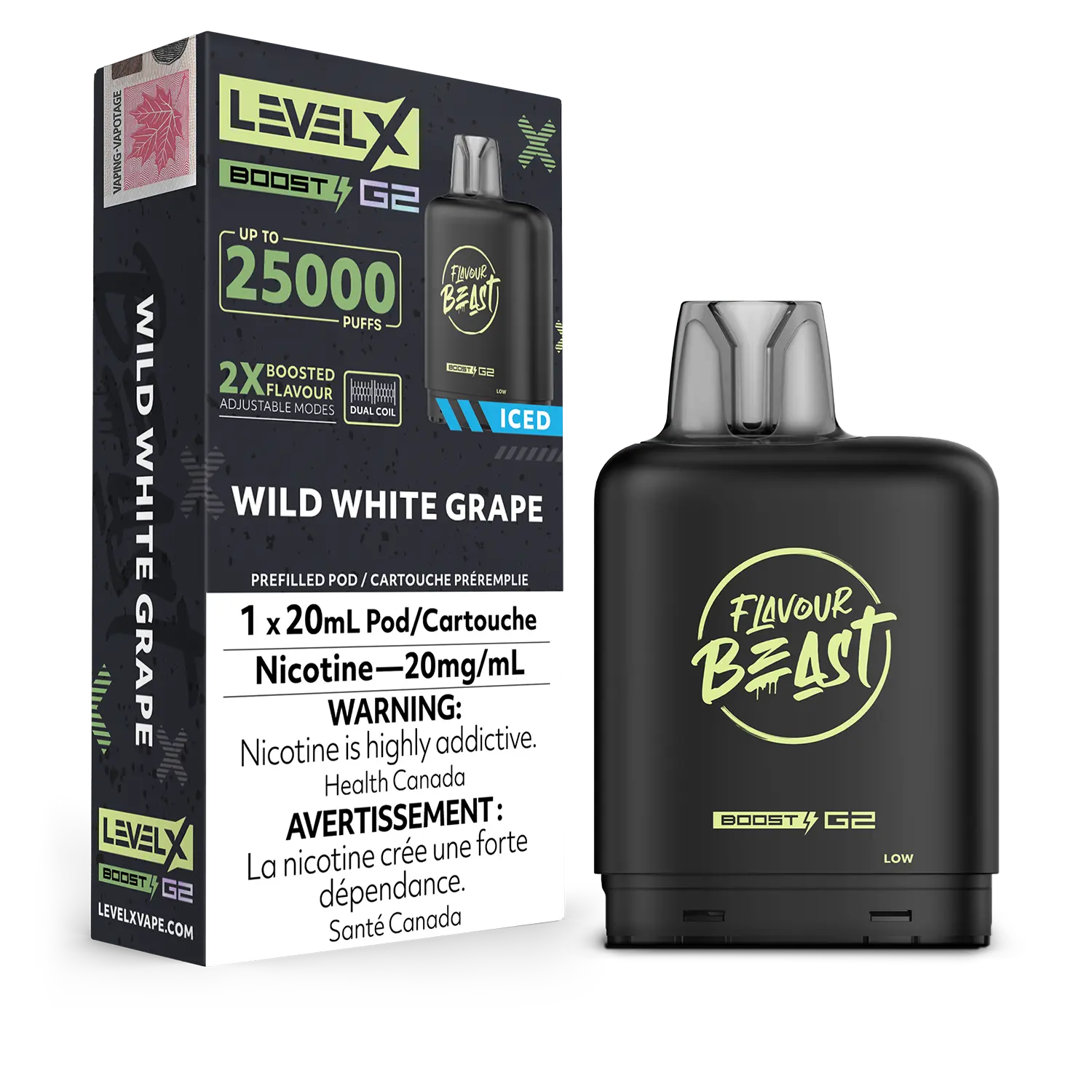 LEVEL X BOOST FLAVOUR BEAST Wild White Grape Ice 20MG