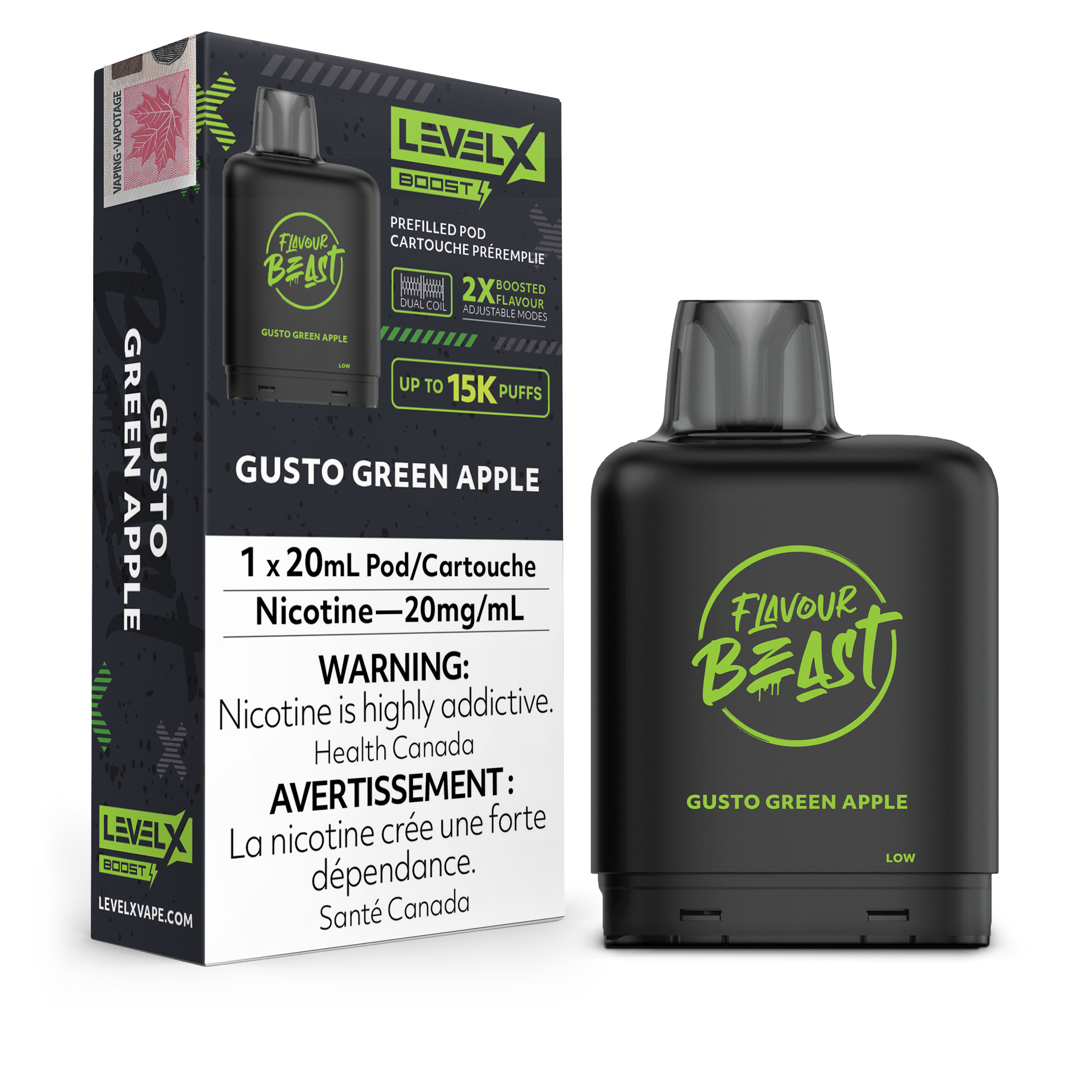 LEVEL X BOOST FLAVOUR BEAST Green Apple 20MG