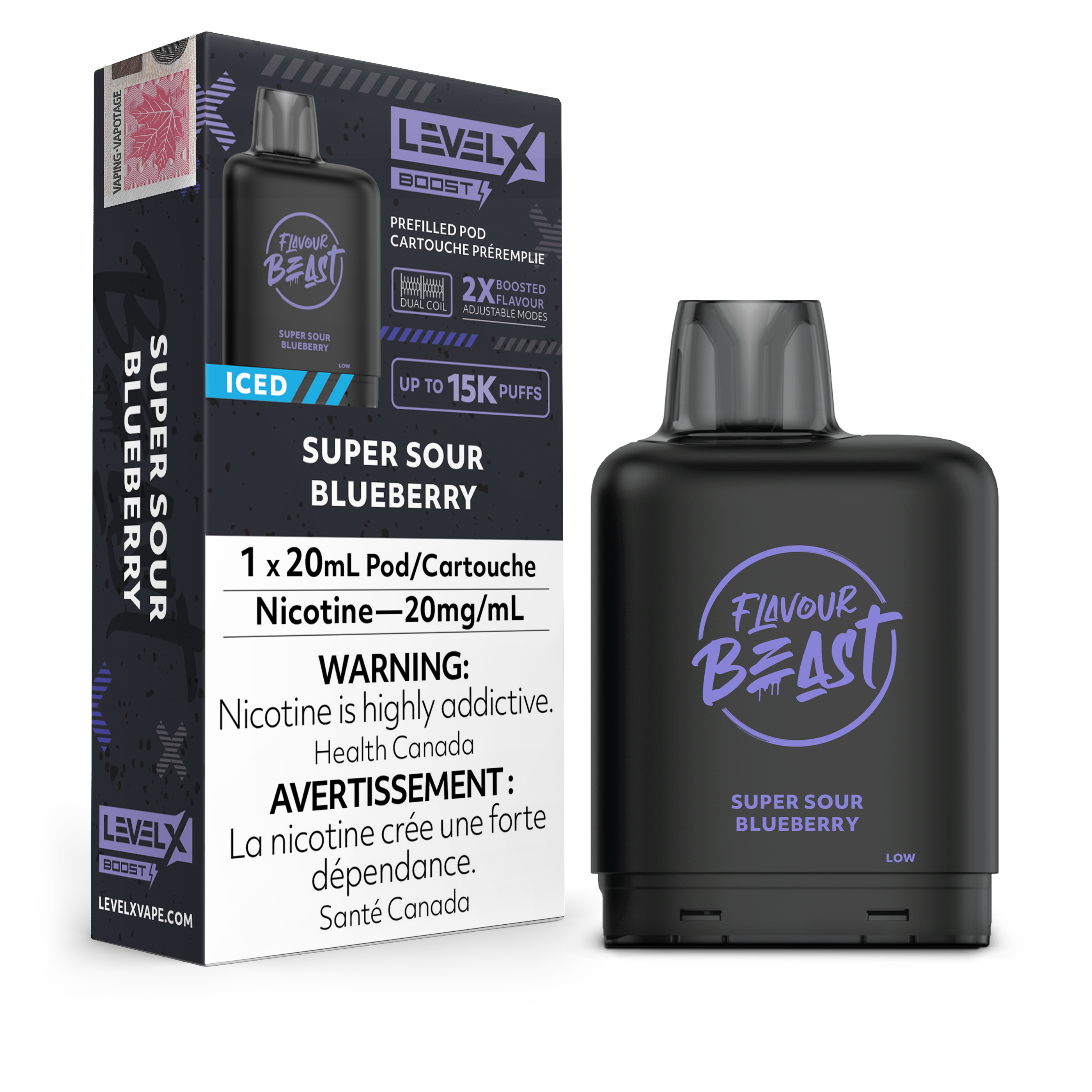 LEVEL X BOOST FLAVOUR BEAST Sour Blueberry Ice 20MG