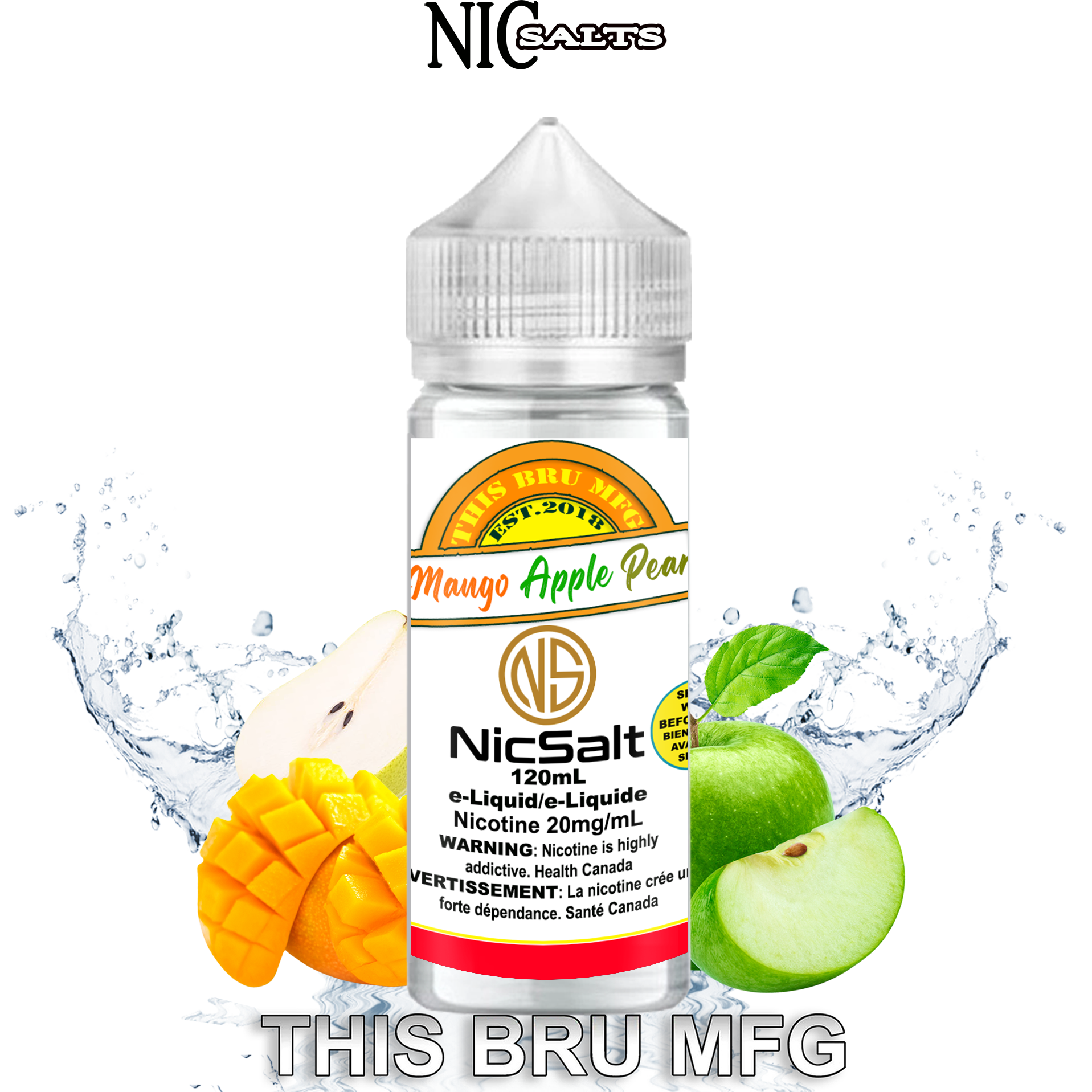 CUSTOM THIS BRU MFG SALT - MANGO APPLE PEAR 120ML