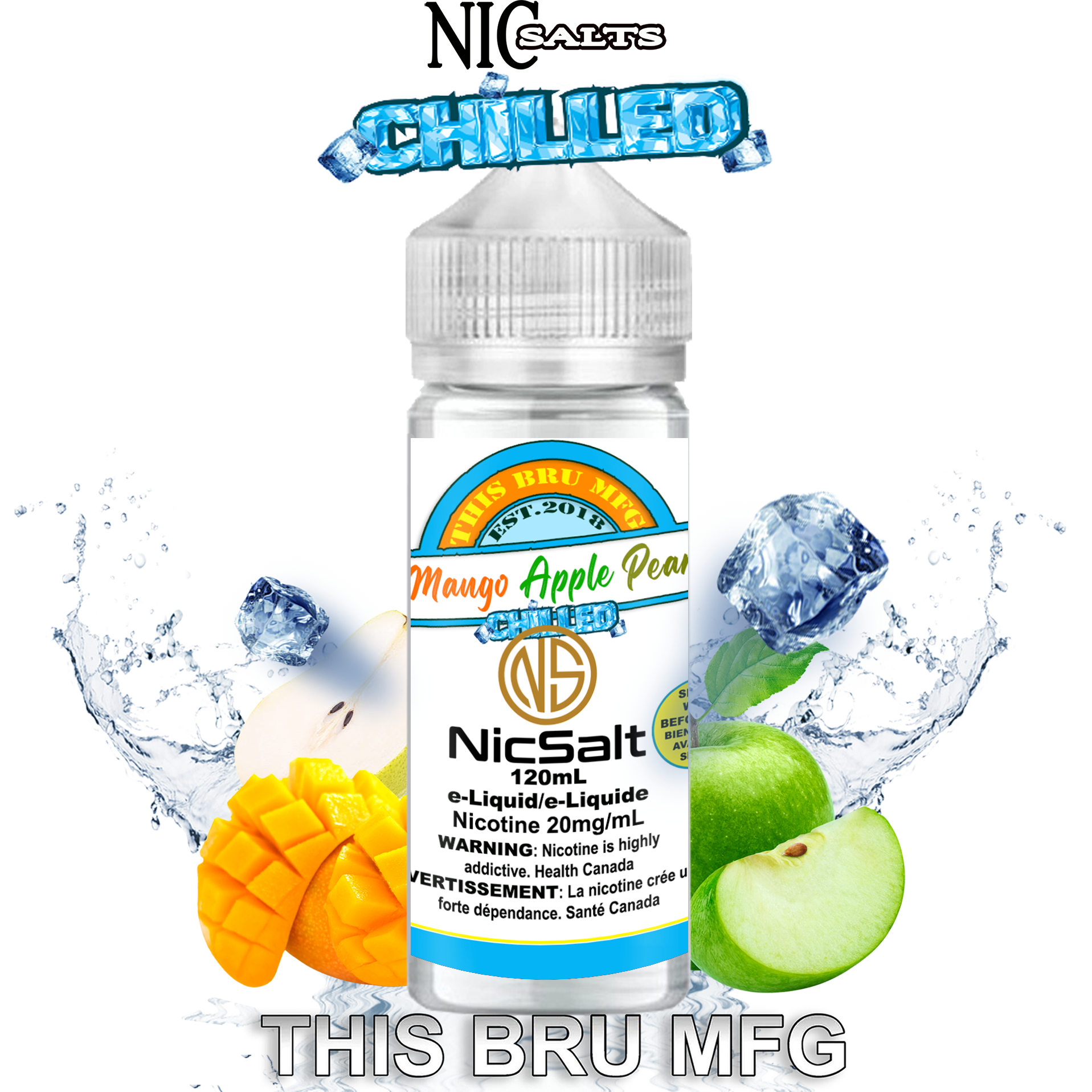 CUSTOM THIS BRU MFG SALT - MANGO APPLE PEAR CHILLED 120ML