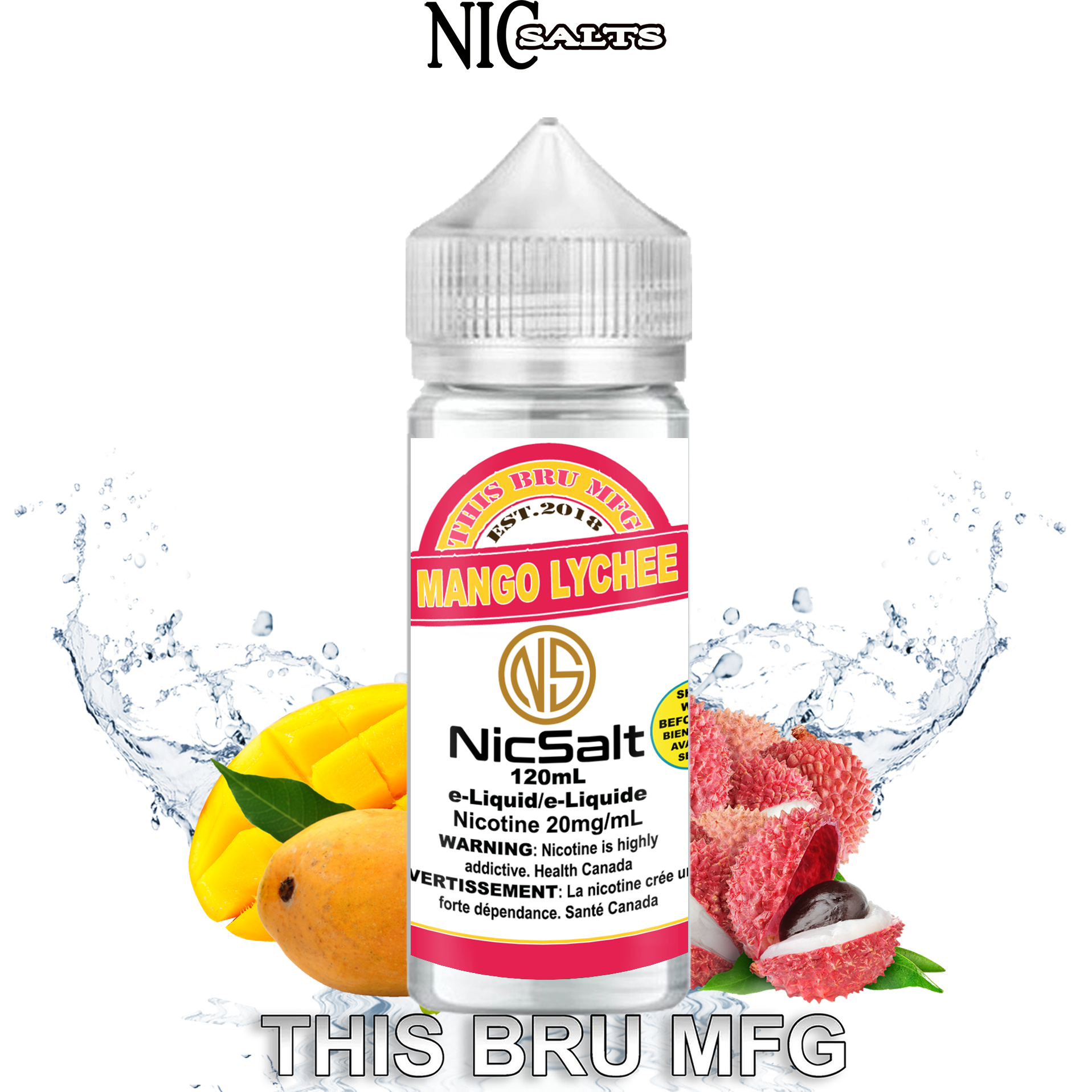 CUSTOM THIS BRU MFG SALT - MANGO LYCHEE 120ML