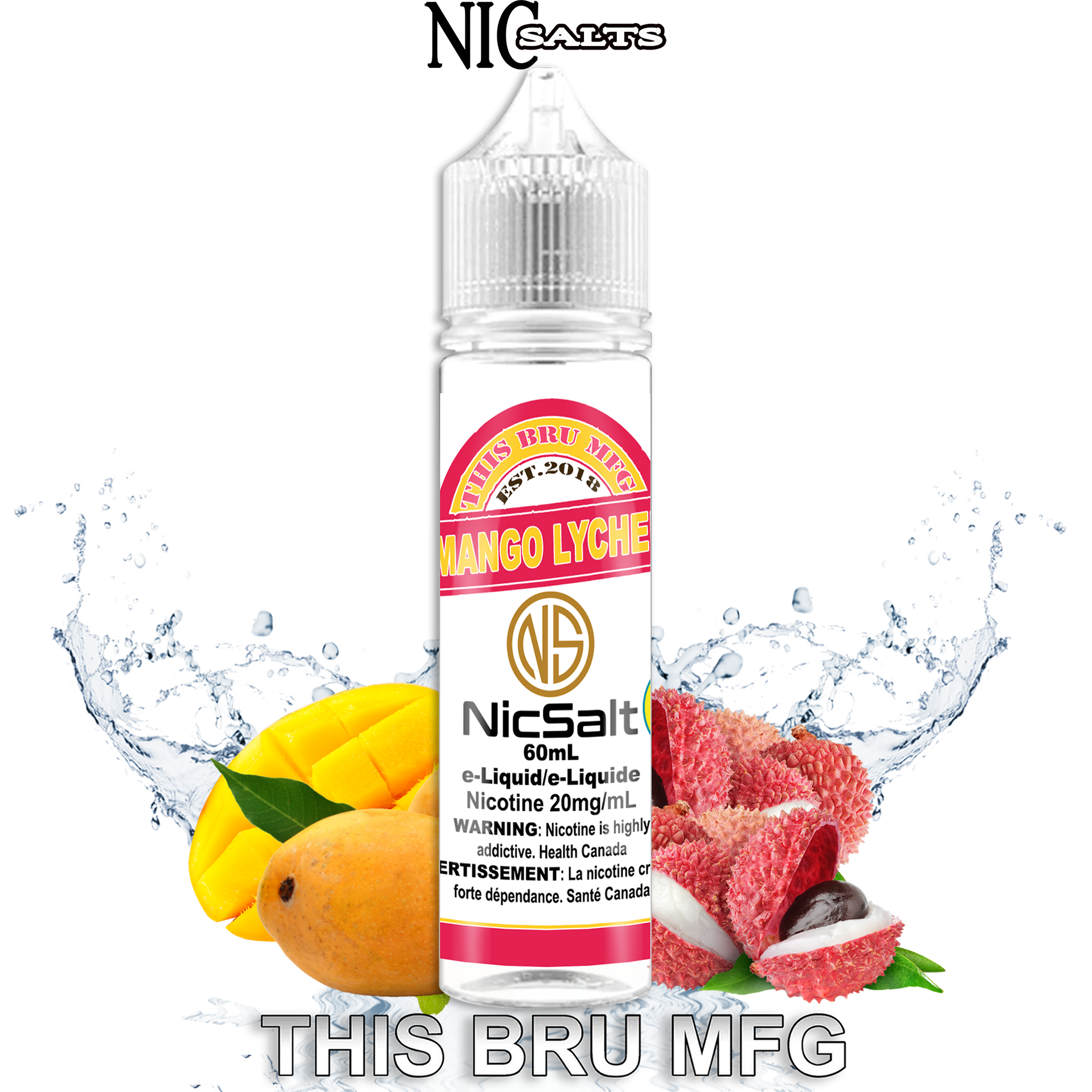 CUSTOM THIS BRU MFG SALT - MANGO LYCHEE 60ML