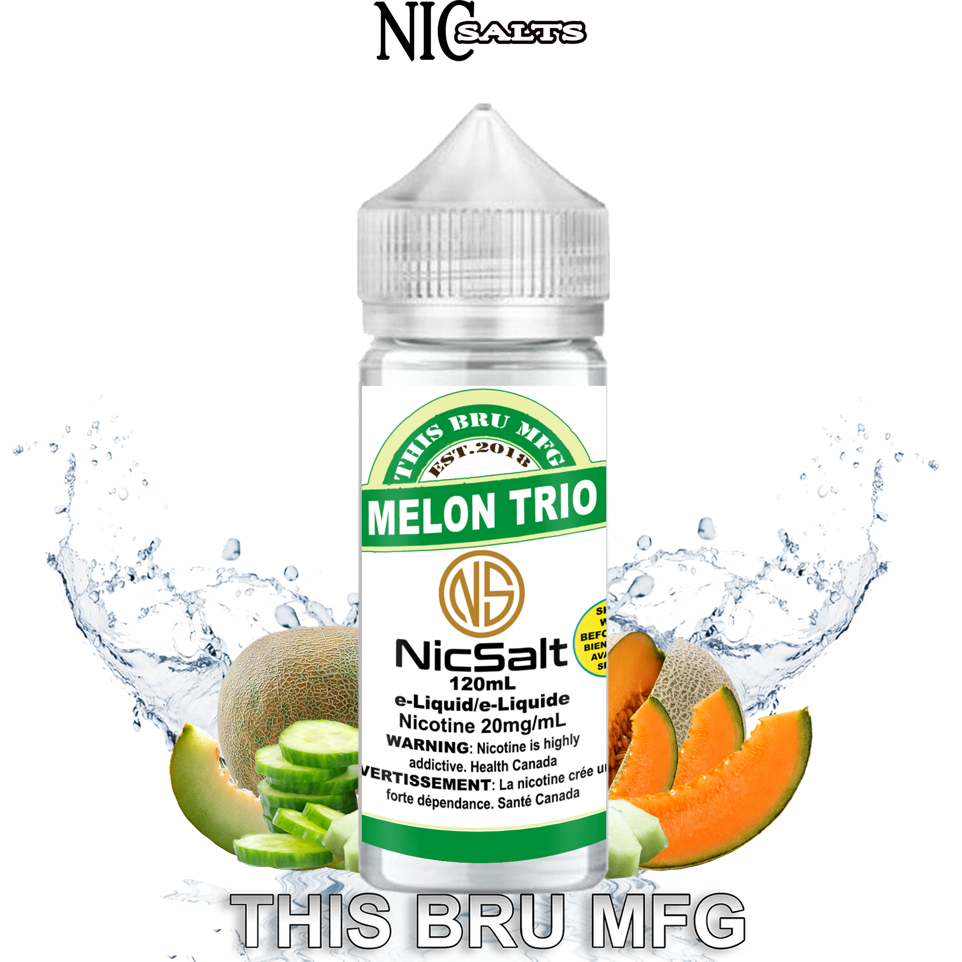 CUSTOM THIS BRU MFG SALT - MELON TRIO 120ML