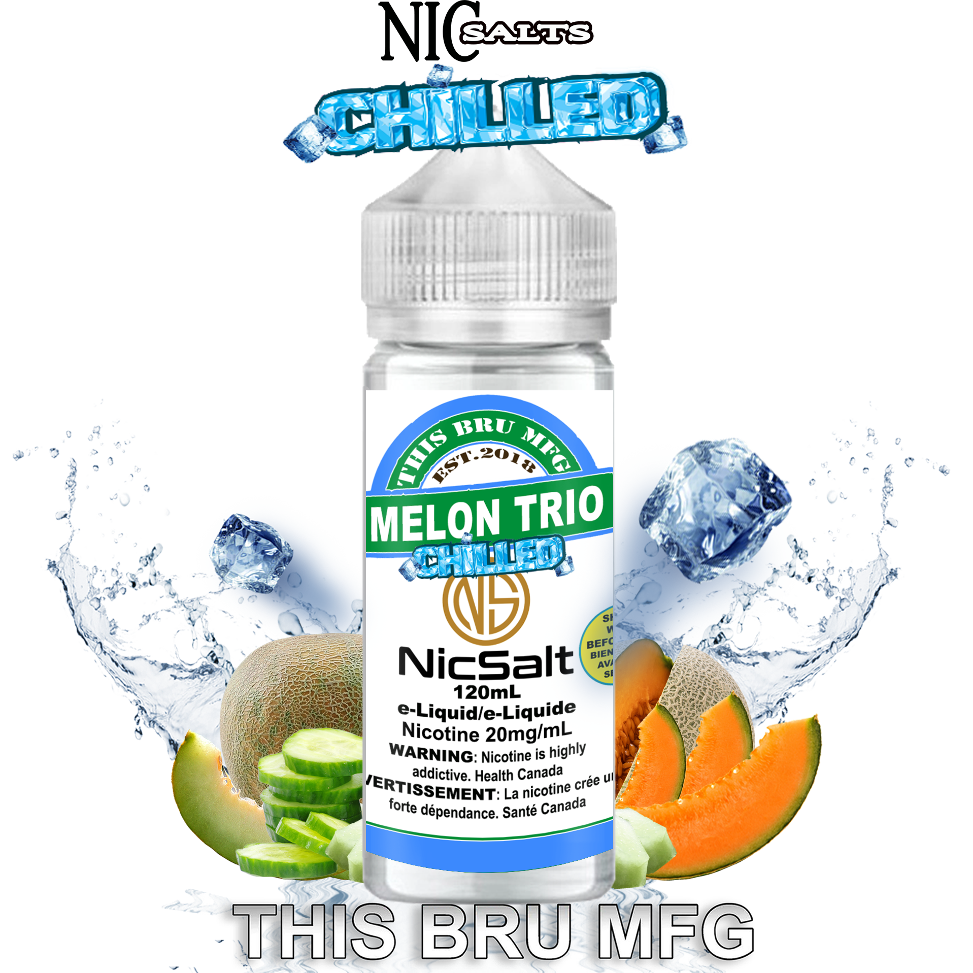 CUSTOM THIS BRU MFG SALT - MELON TRIO CHILLED 120ML