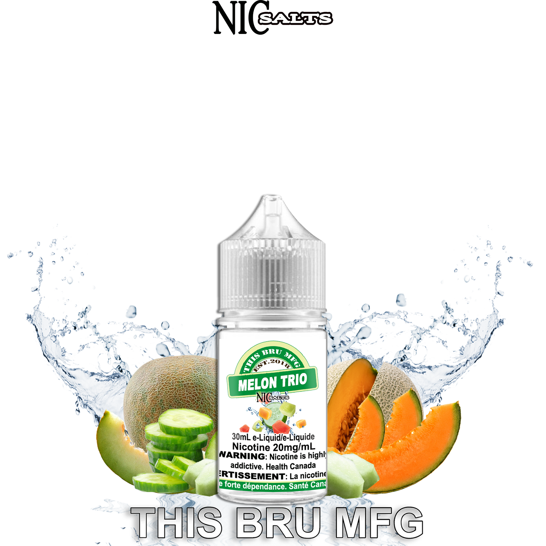 CUSTOM THIS BRU MFG SALT - MELON TRIO 30ML