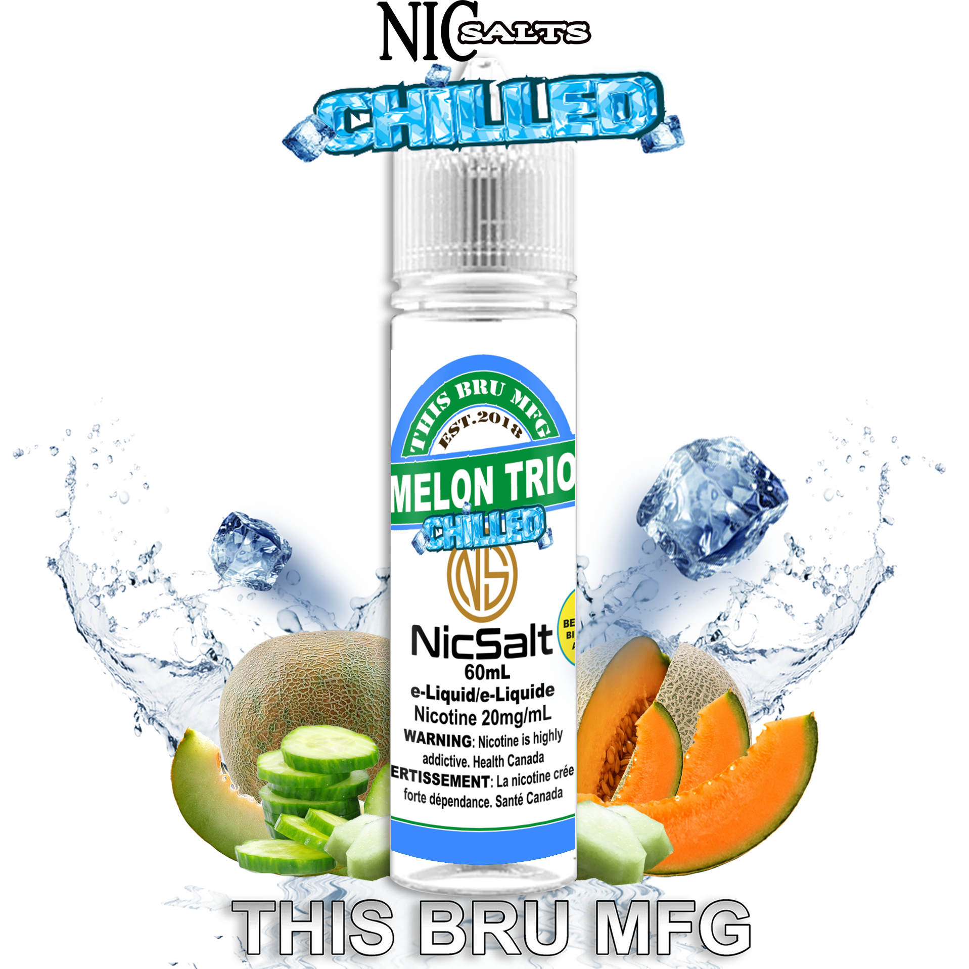 CUSTOM THIS BRU MFG SALT - MELON TRIO CHILLED 60ML