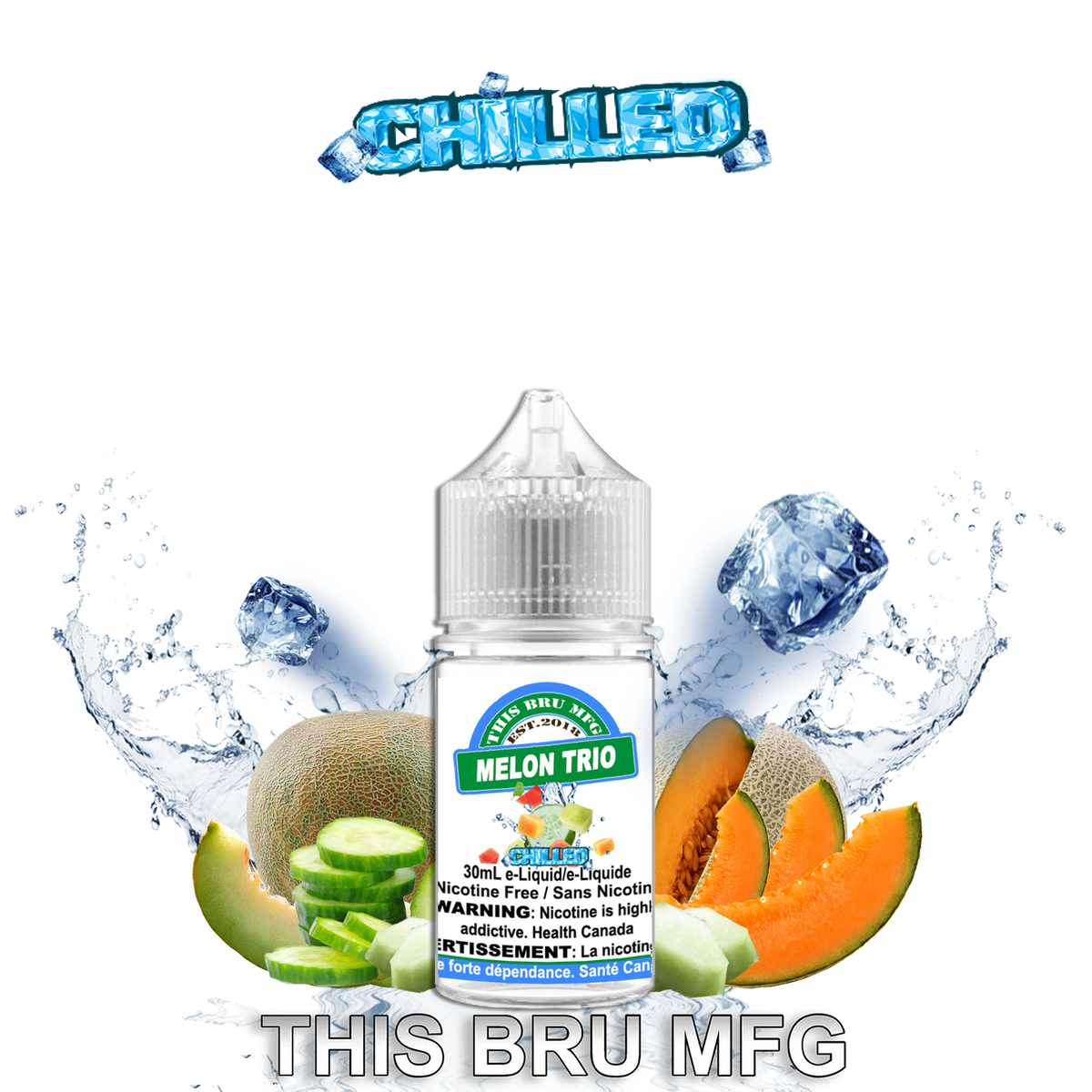 BC/SK/NL/NS CUSTOM THIS BRU MFG MELON TRIO CHILLED 30ML BC/SK/NL/NS CUSTOM THIS BRU MFG MELON TRIO CHILLED 30ML
