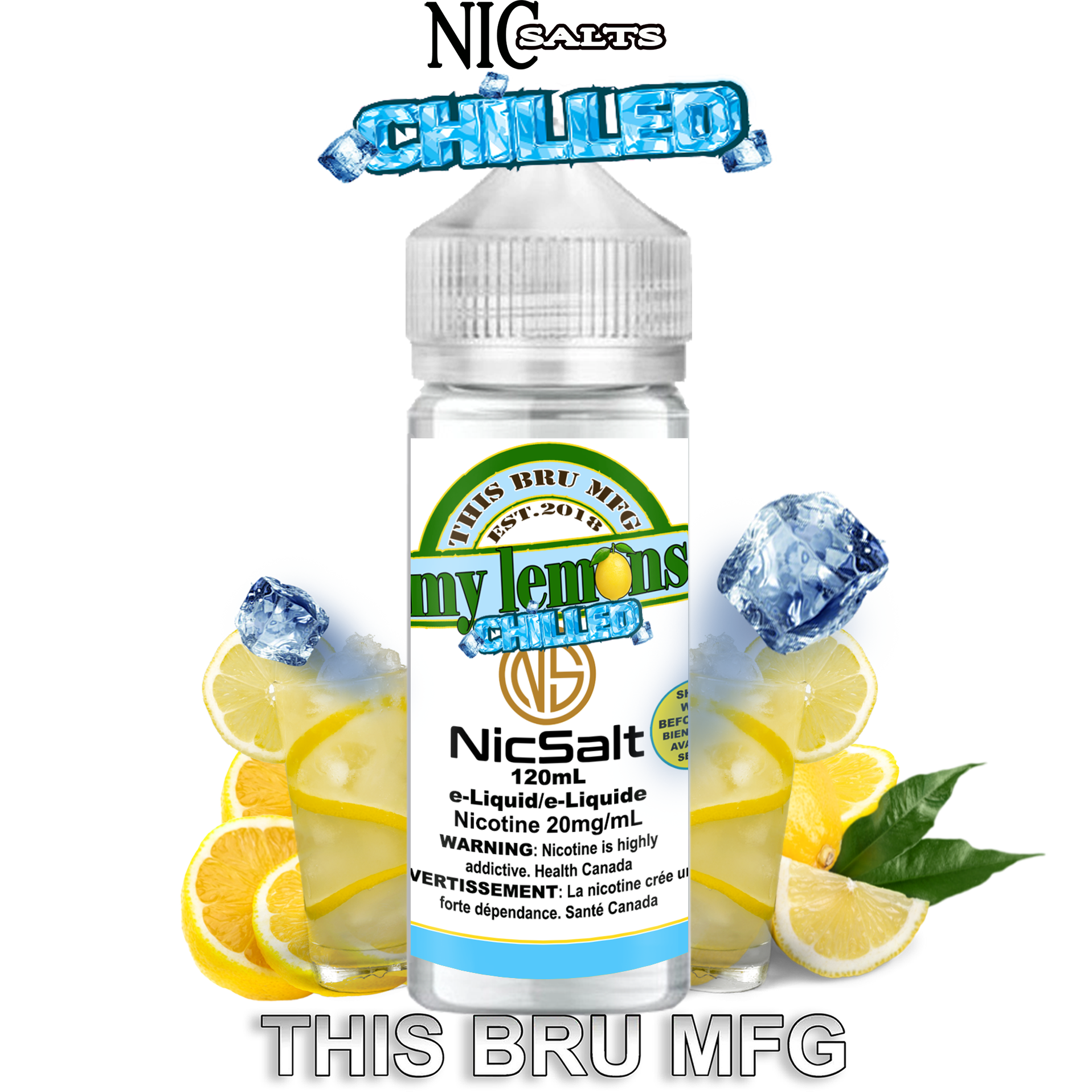 CUSTOM THIS BRU MFG SALT - MY LEMONS CHILLED 120ML