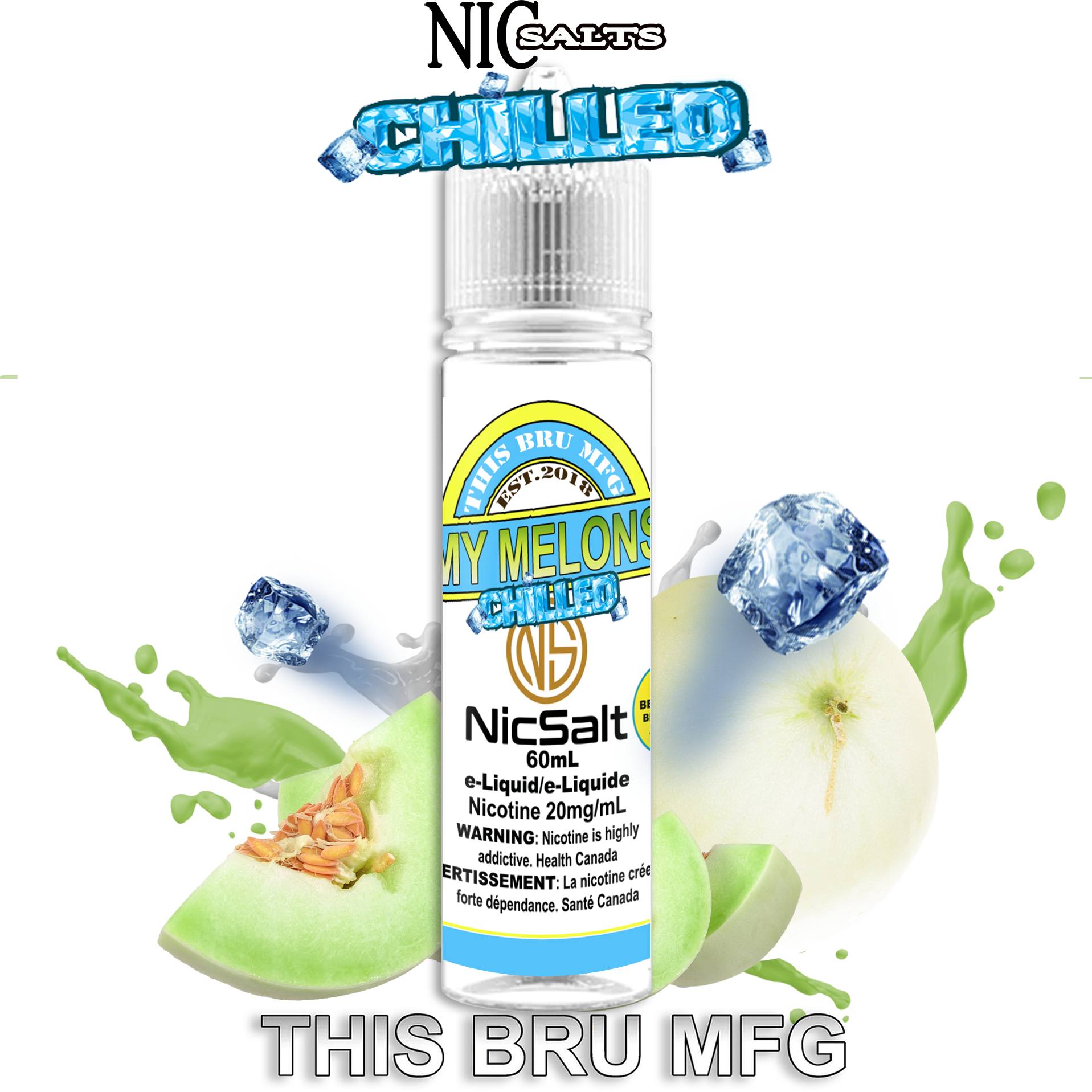 CUSTOM THIS BRU MFG SALT - MY MELONS CHILLED 60ML