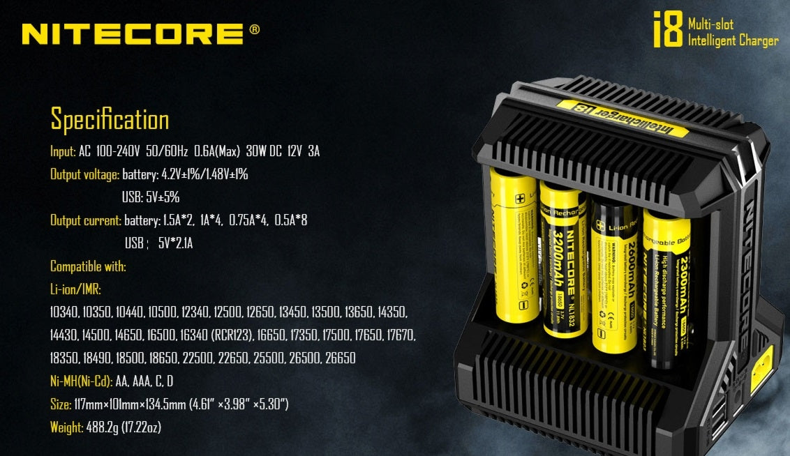 NITECORE I8 BATTERY CHARGER 8BAY