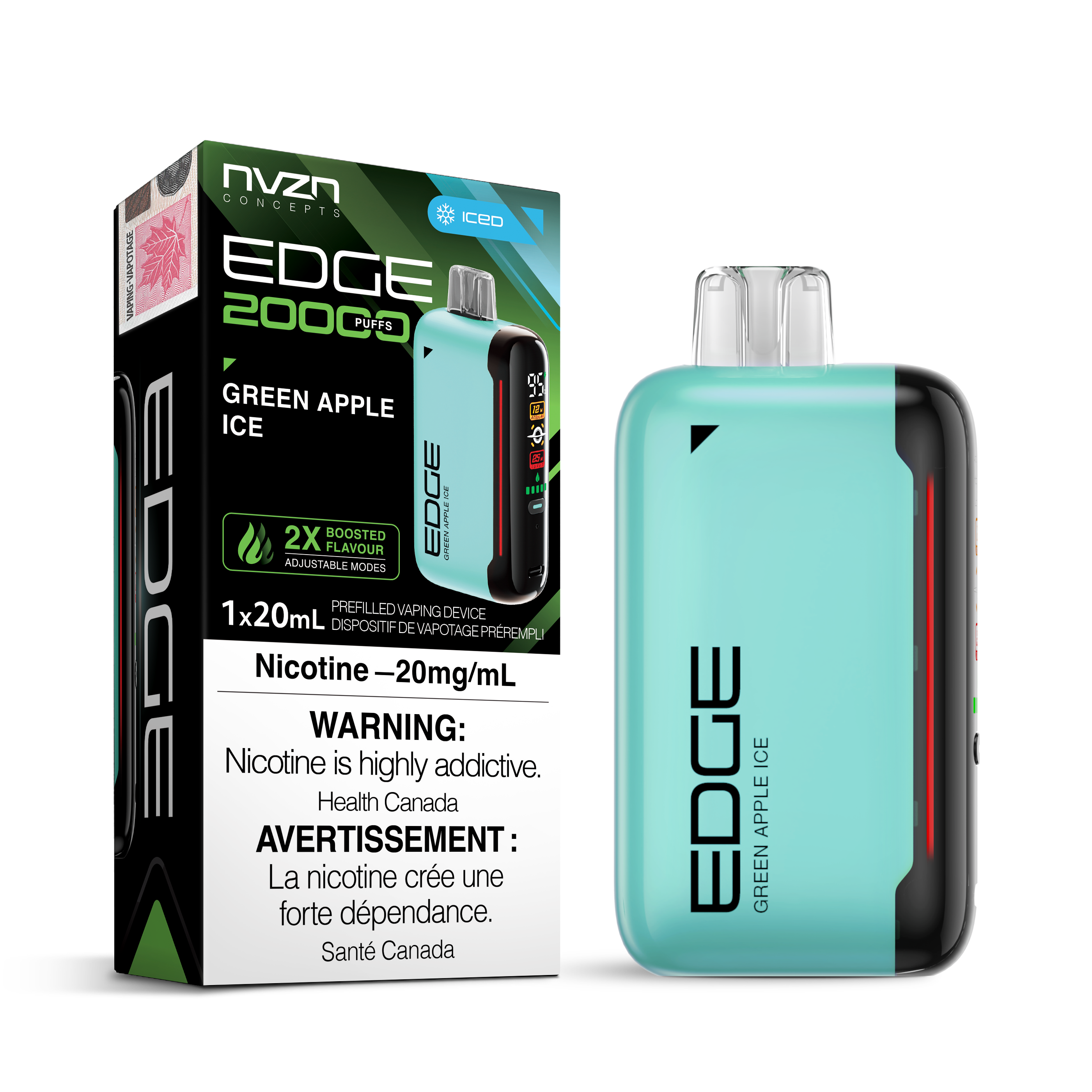 NVZN EDGE 20K GREEN APPLE ICE 20MG