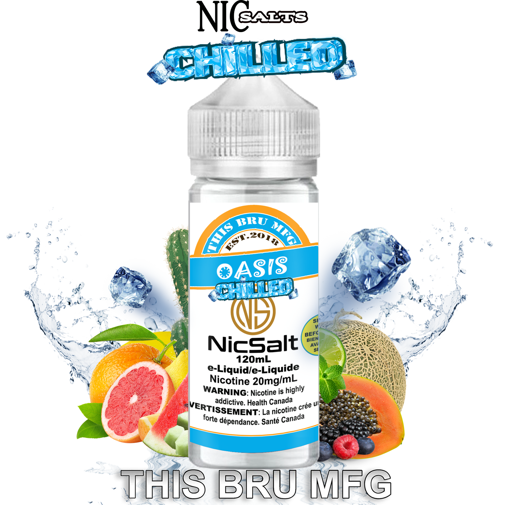 CUSTOM THIS BRU MFG SALT - OASIS CHILLED 120ML