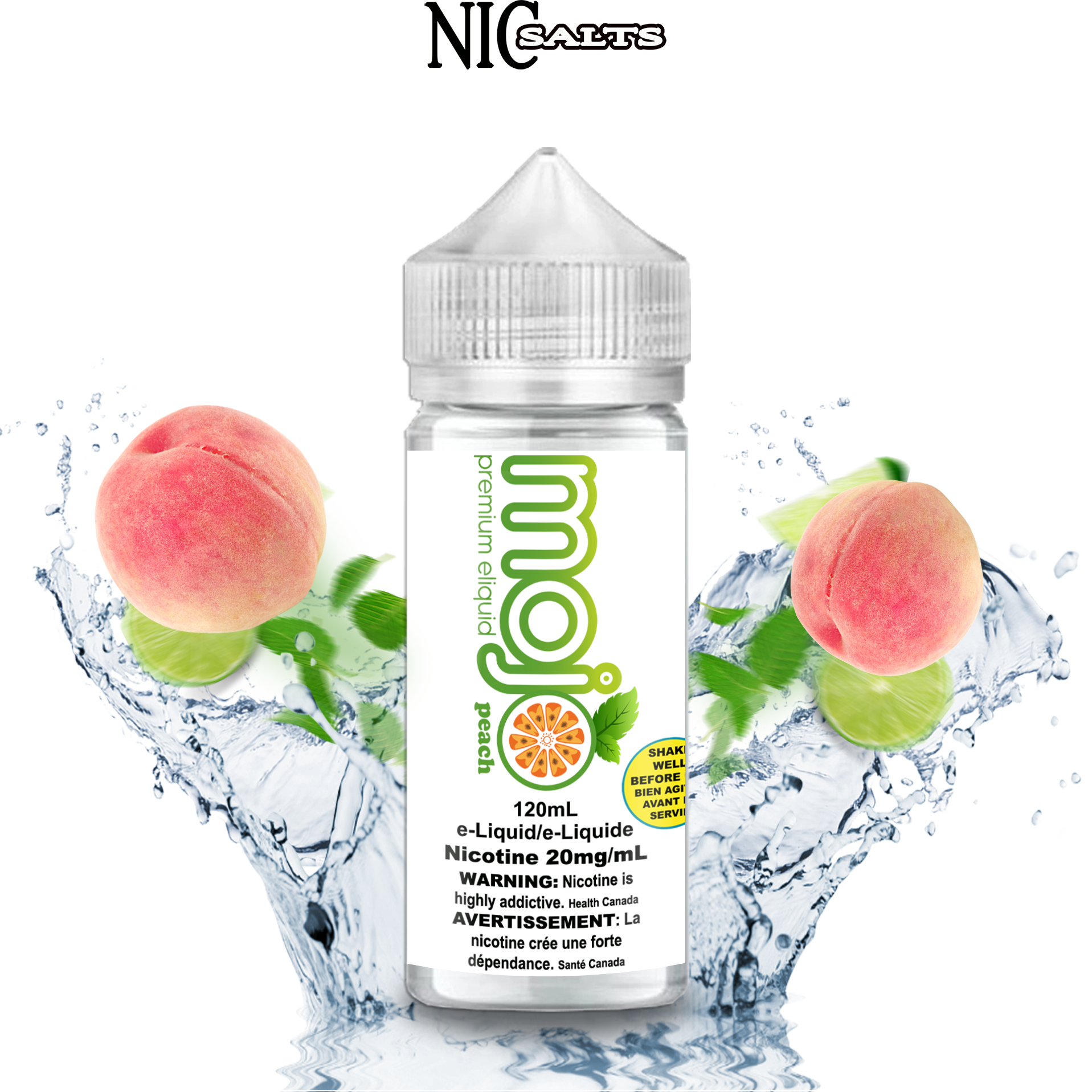 CUSTOM MOJO SALT - PEACH 120ML