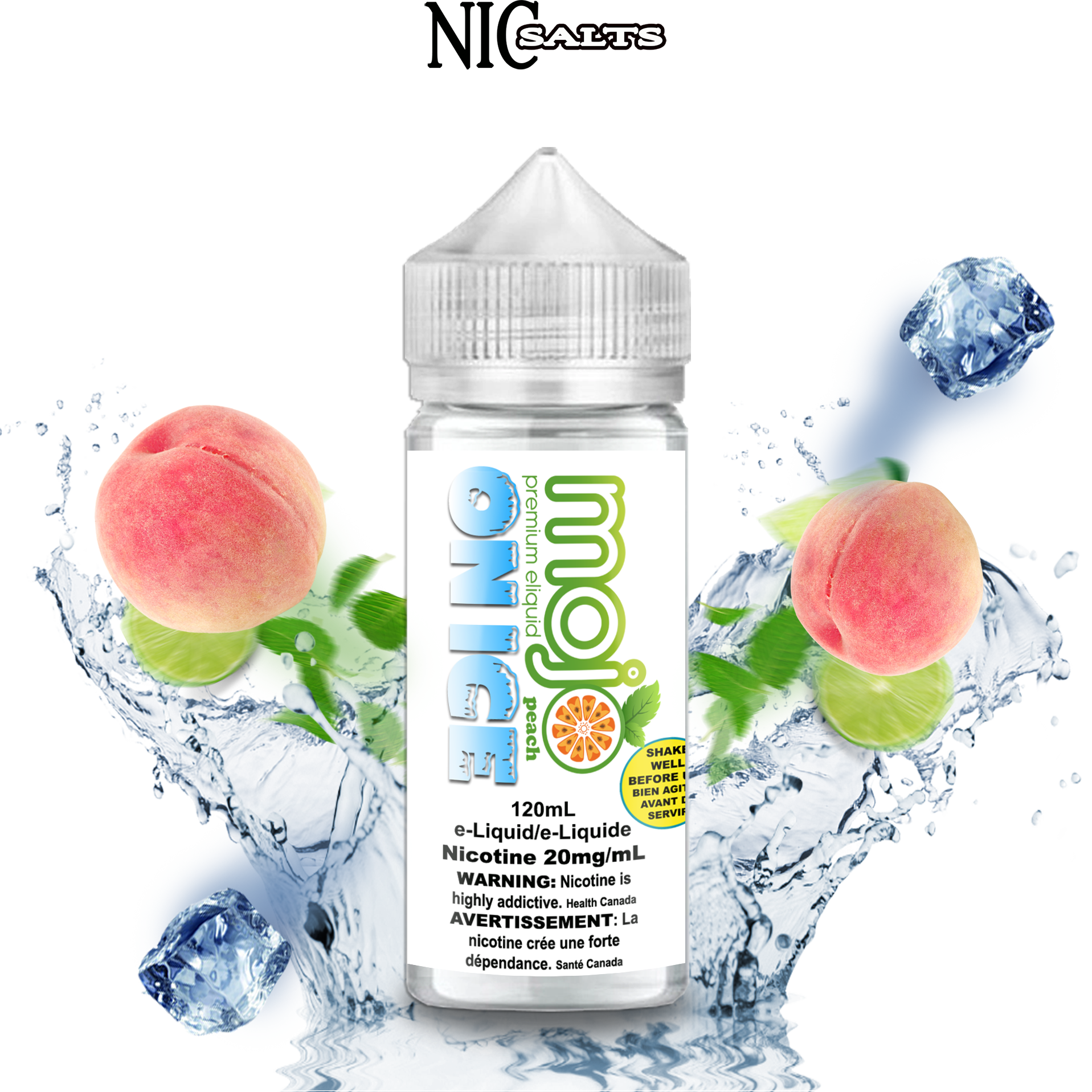 CUSTOM MOJO SALT - PEACH ICE 120ML