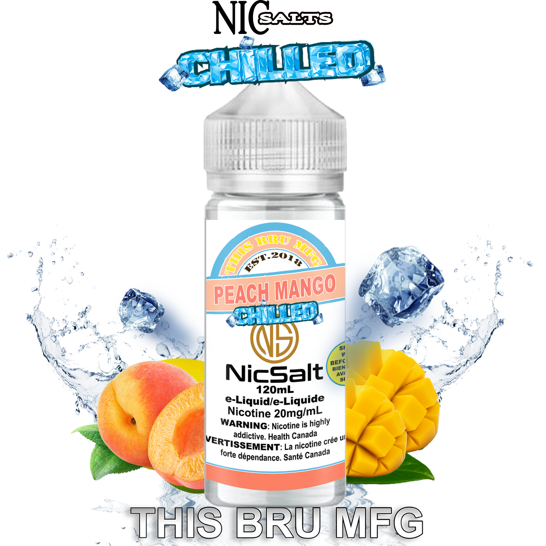 CUSTOM THIS BRU MFG SALT - PEACH MANGO CHILLED 120ML