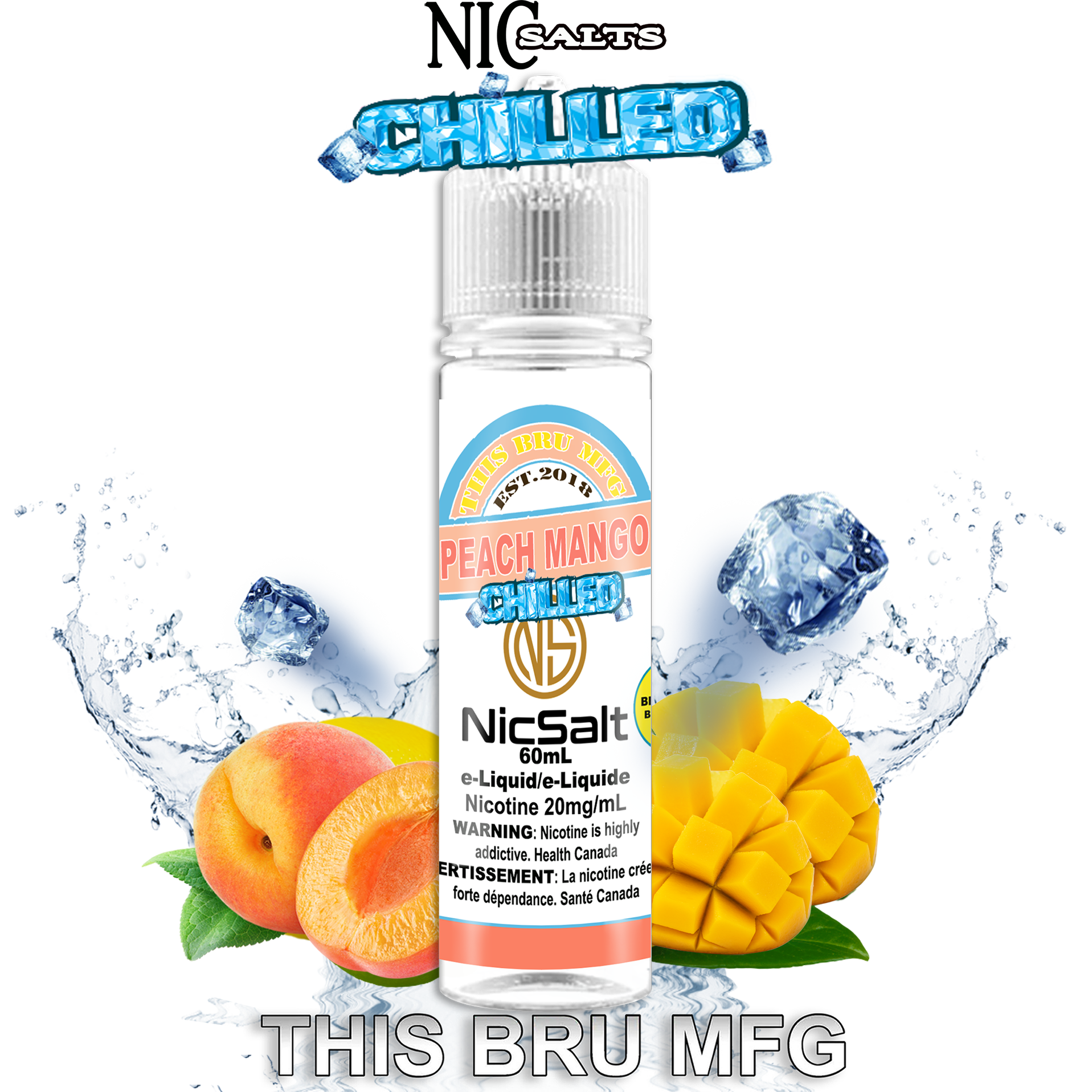 CUSTOM THIS BRU MFG SALT - PEACH MANGO CHILLED 60ML