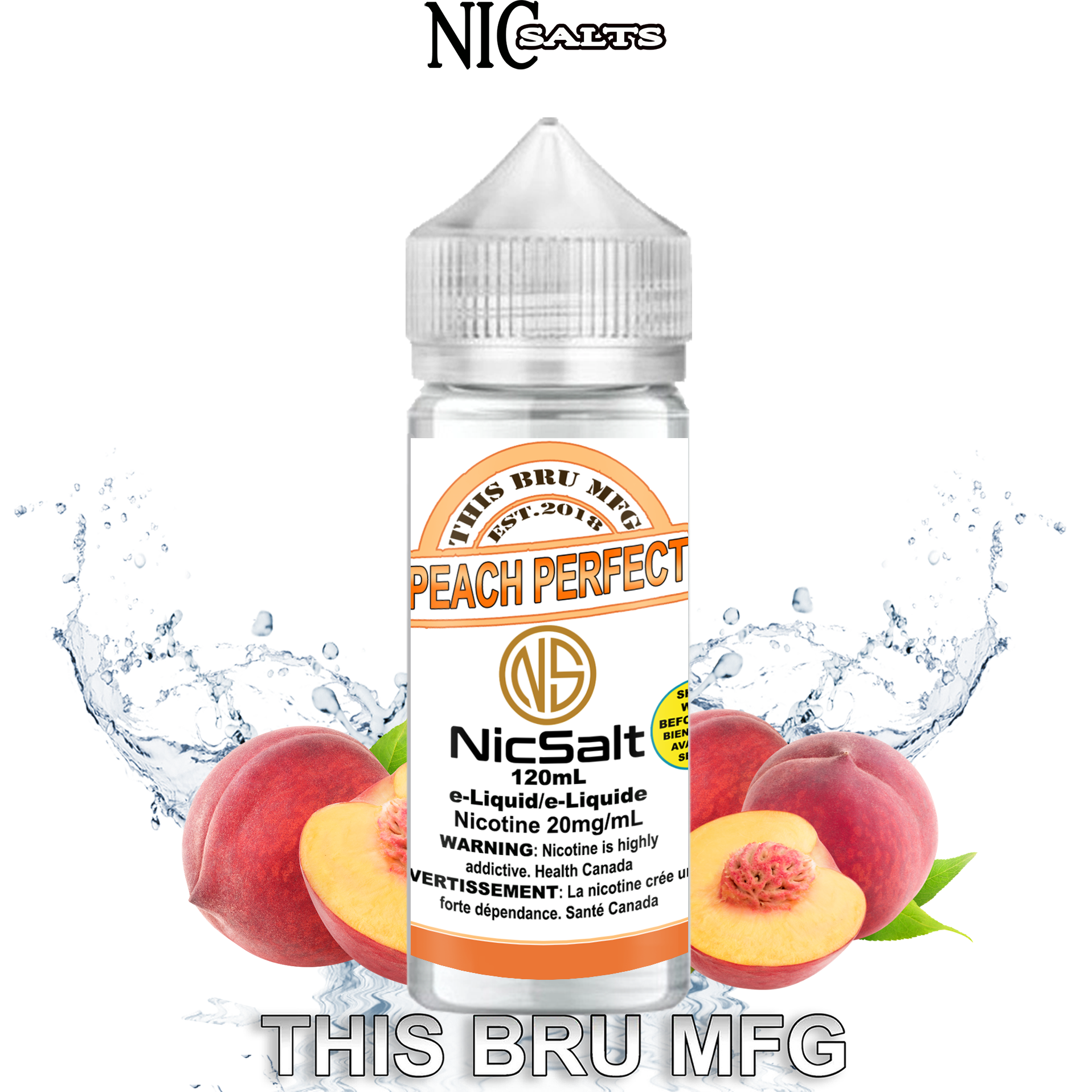 CUSTOM THIS BRU MFG SALT - PEACH PERFECT 120ML