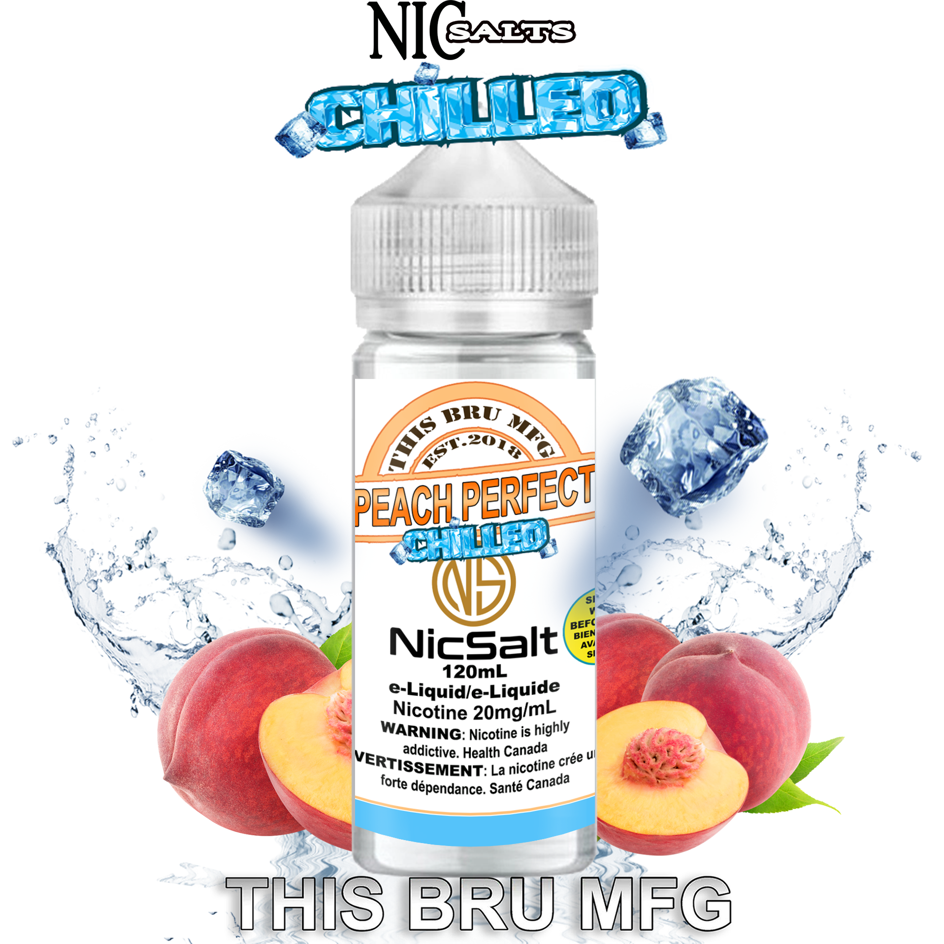 CUSTOM THIS BRU MFG SALT - PEACH PERFECT CHILLED 120ML