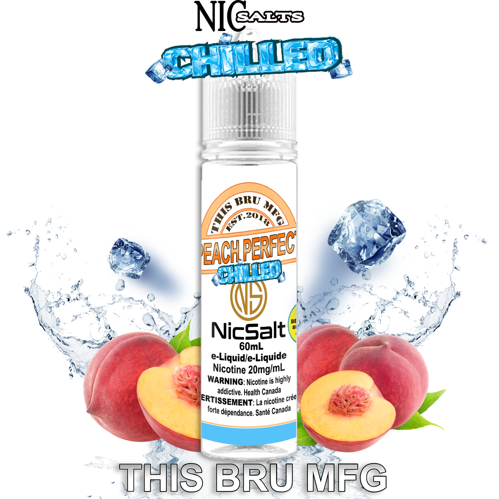 CUSTOM THIS BRU MFG SALT - PEACH PERFECT CHILLED 60ML