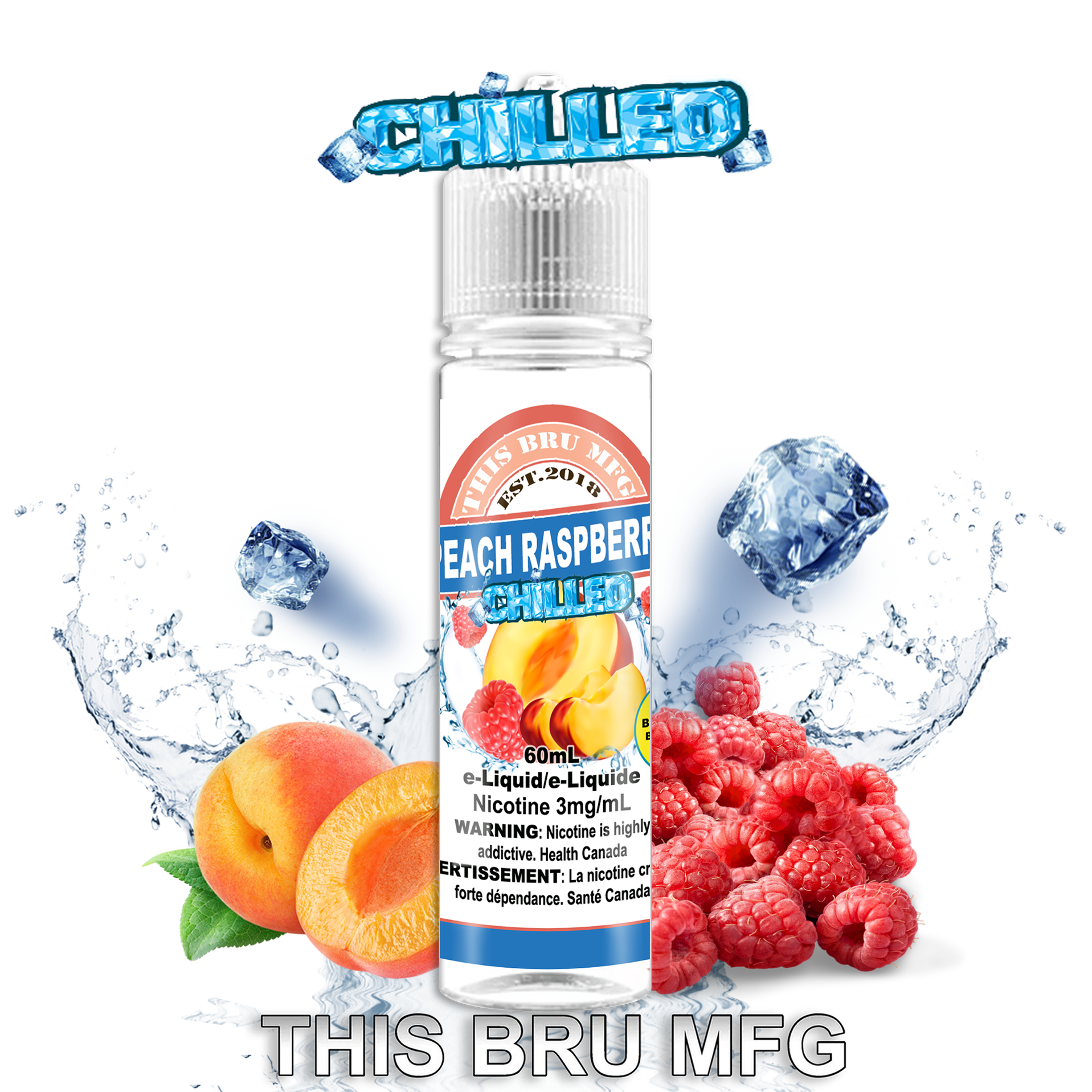 CUSTOM THIS BRU MFG - PEACH RASPBERRY CHILLED 60ML