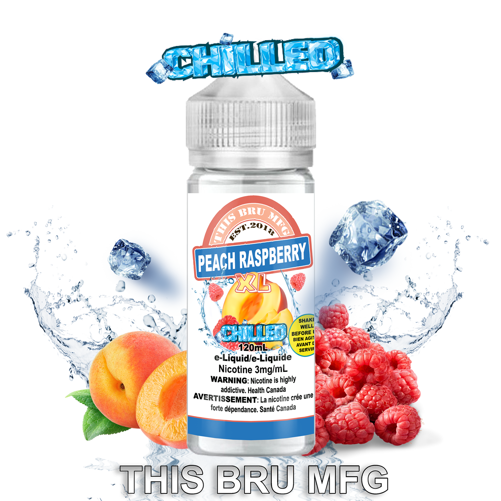 CUSTOM THIS BRU MFG - PEACH RASPBERRY CHILLED 120ML