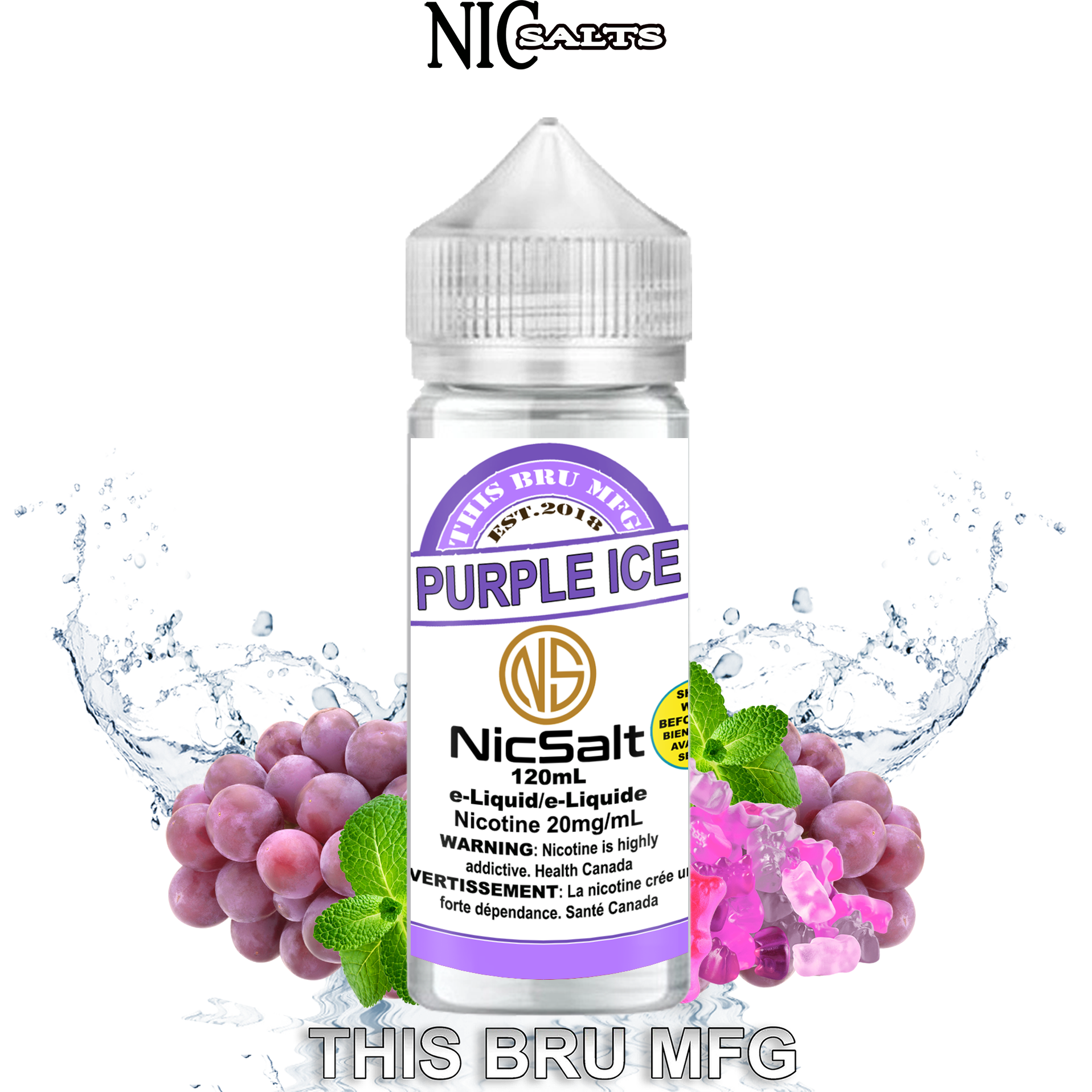 CUSTOM THIS BRU MFG SALT - PURPLE ICE 120ML