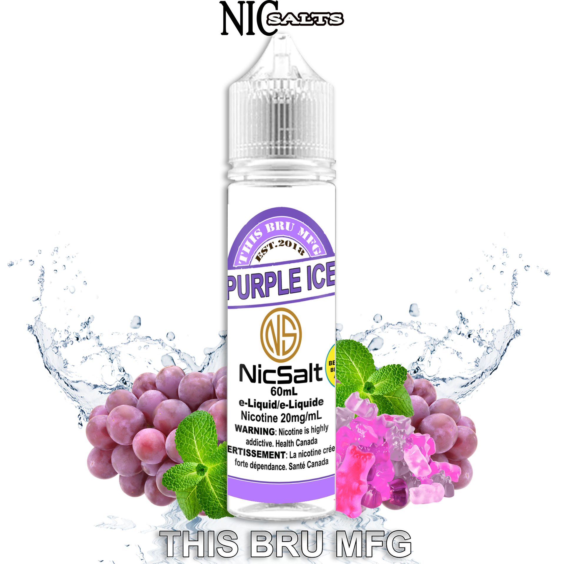 CUSTOM THIS BRU MFG SALT - PURPLE ICE 60ML