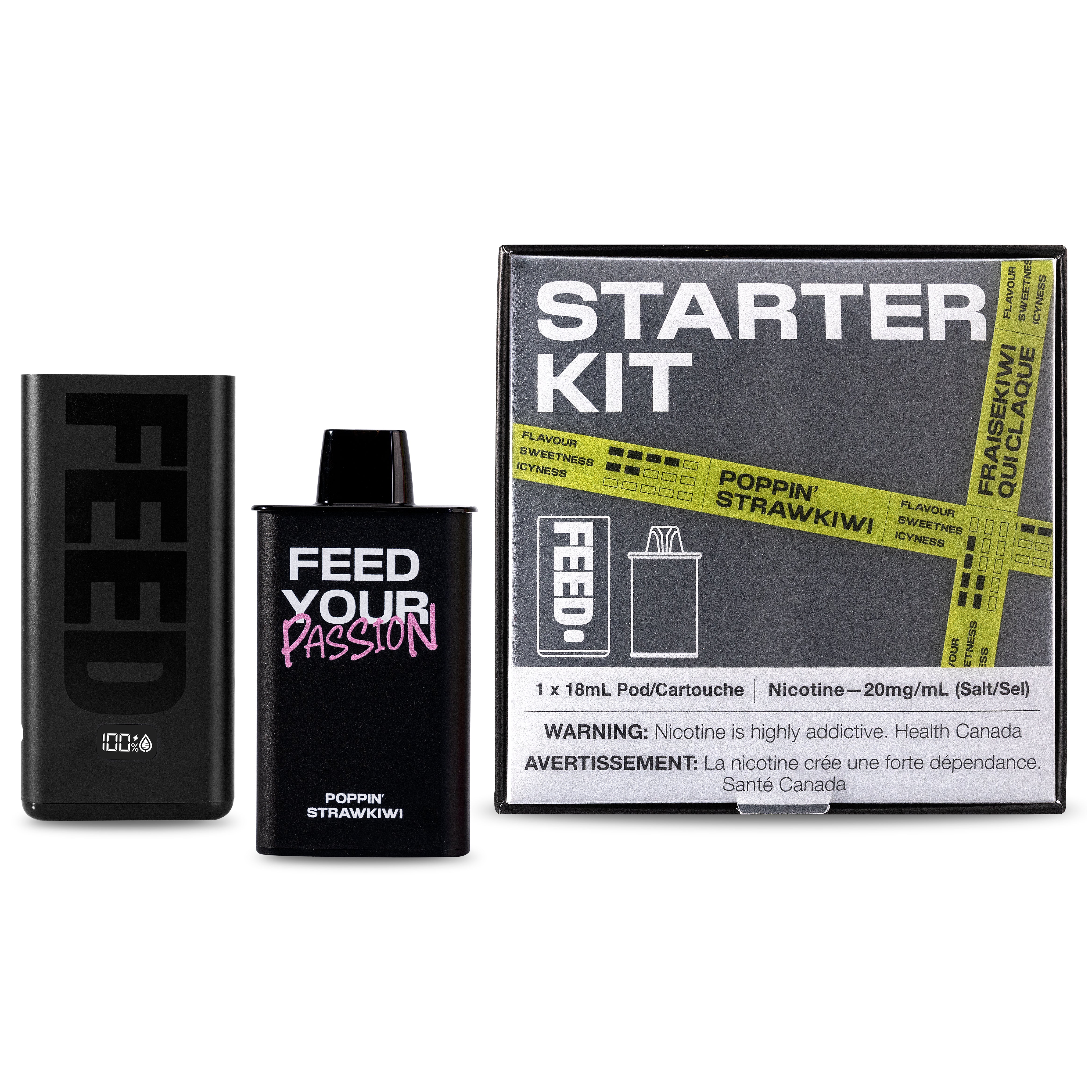 FEED POD 9K KIT POPPIN' STRAWKIWI 20ML