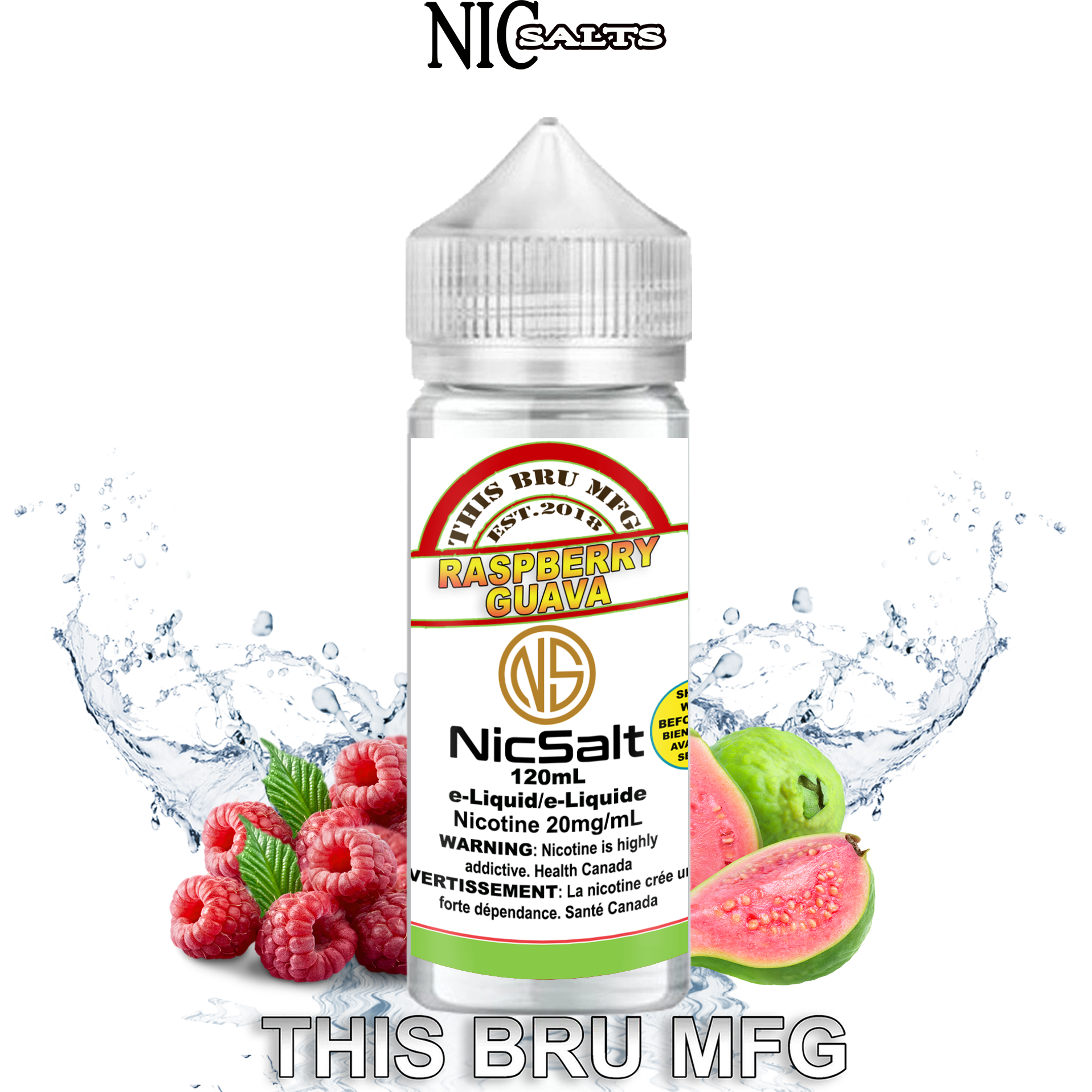 CUSTOM THIS BRU MFG SALT - RASPBERRY GUAVA 120ML