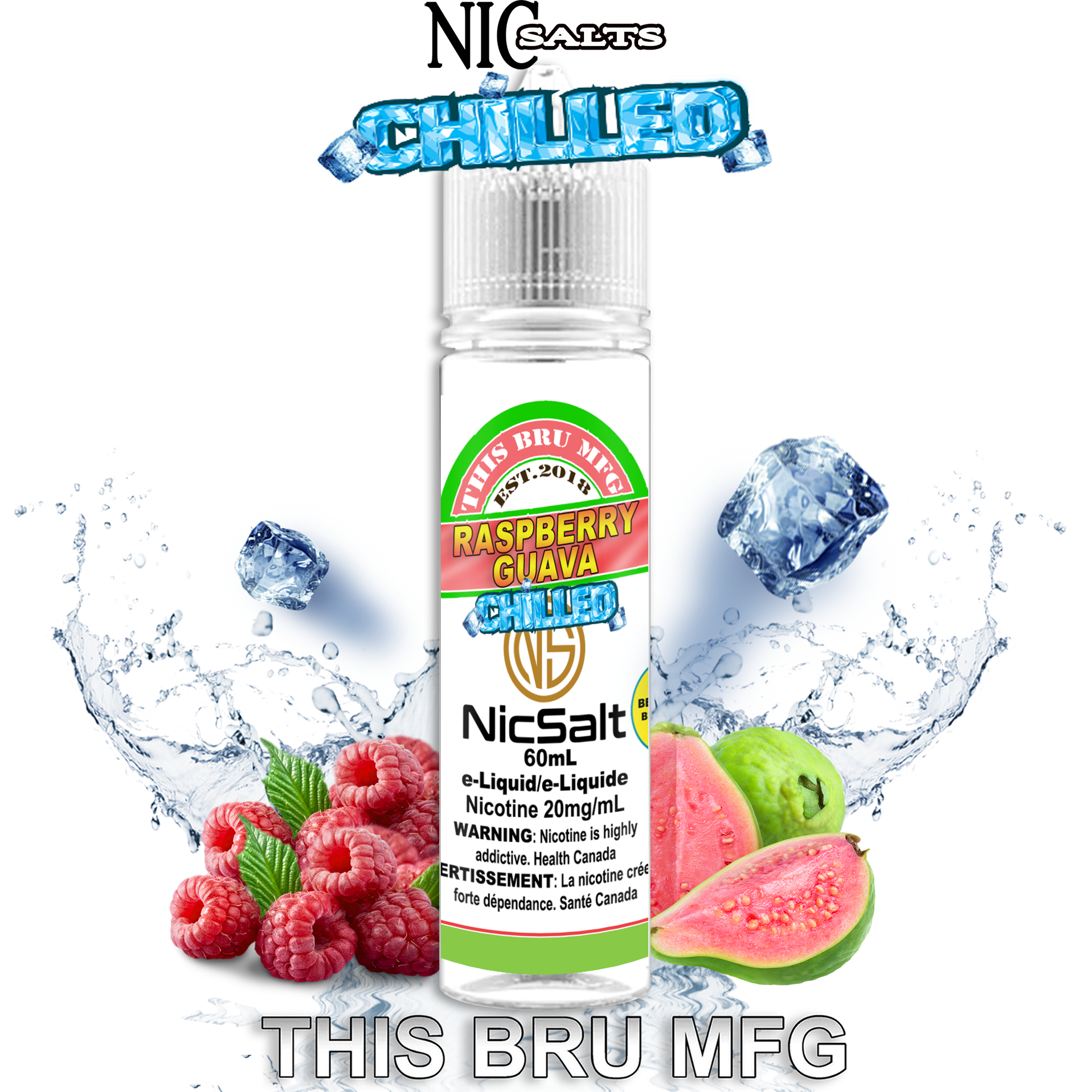 CUSTOM THIS BRU MFG SALT - RASPBERRY GUAVA CHILLED 60ML