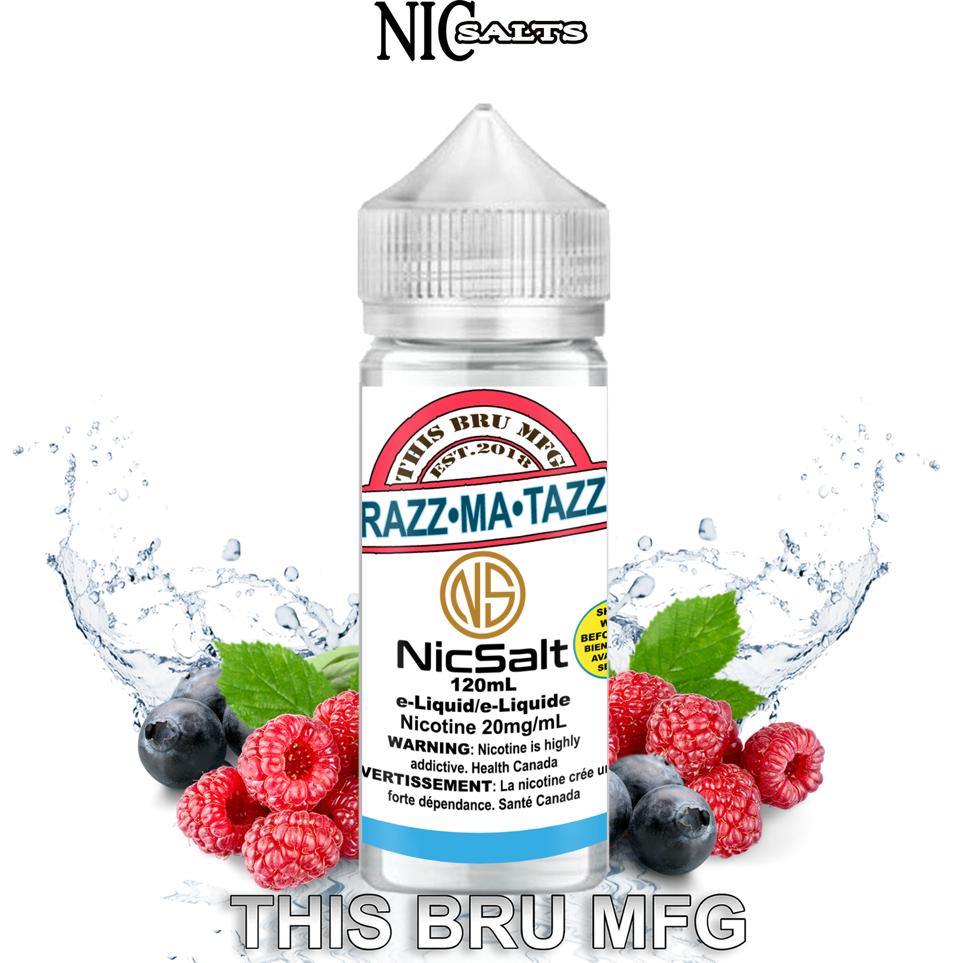 CUSTOM THIS BRU MFG SALT - RAZZMATAZZ 120ML