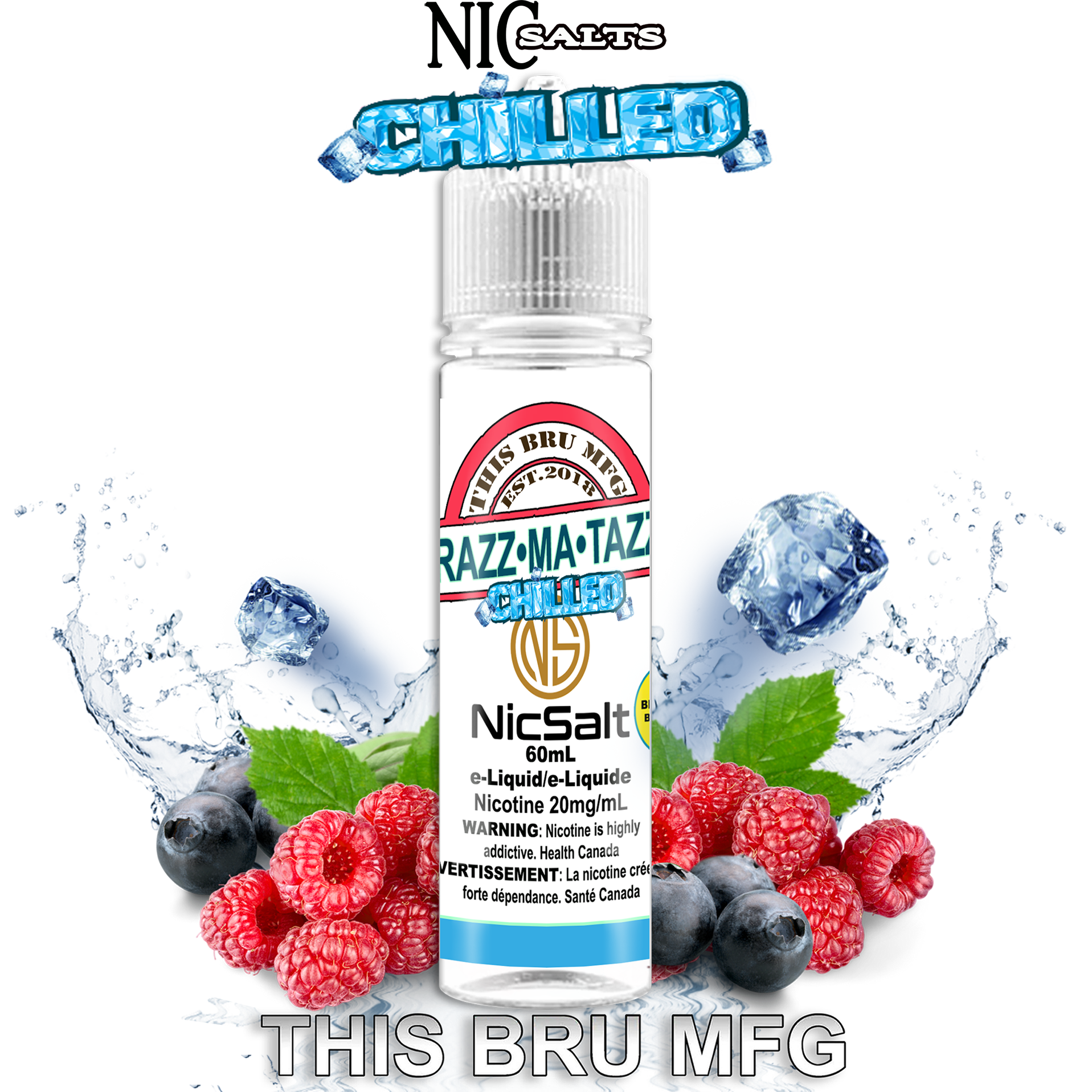 CUSTOM THIS BRU MFG SALT - RAZZMATAZZ CHILLED 60ML