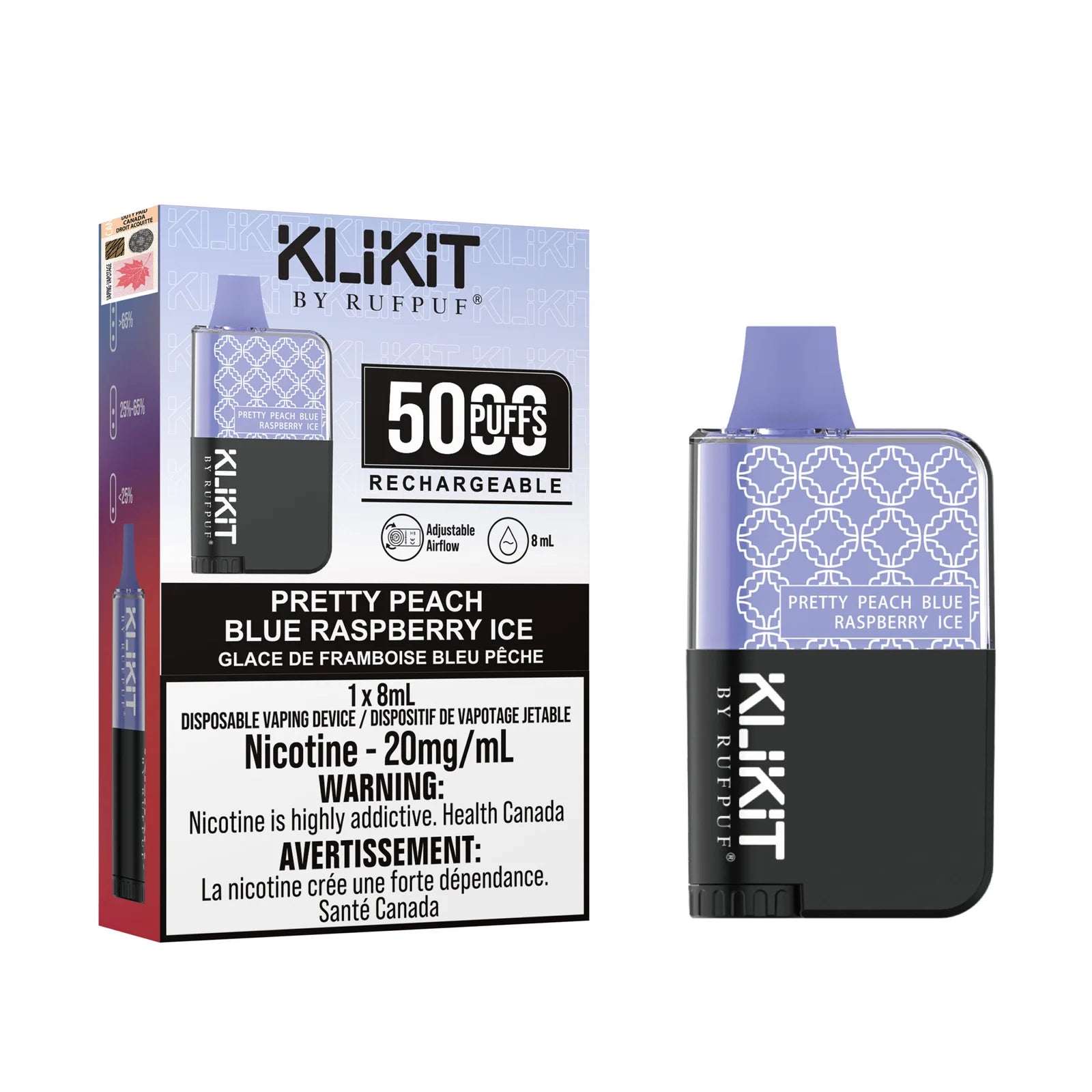 KLIKIT 5000 KIT BLACK PEACH BLUE RASP ICE 20MG