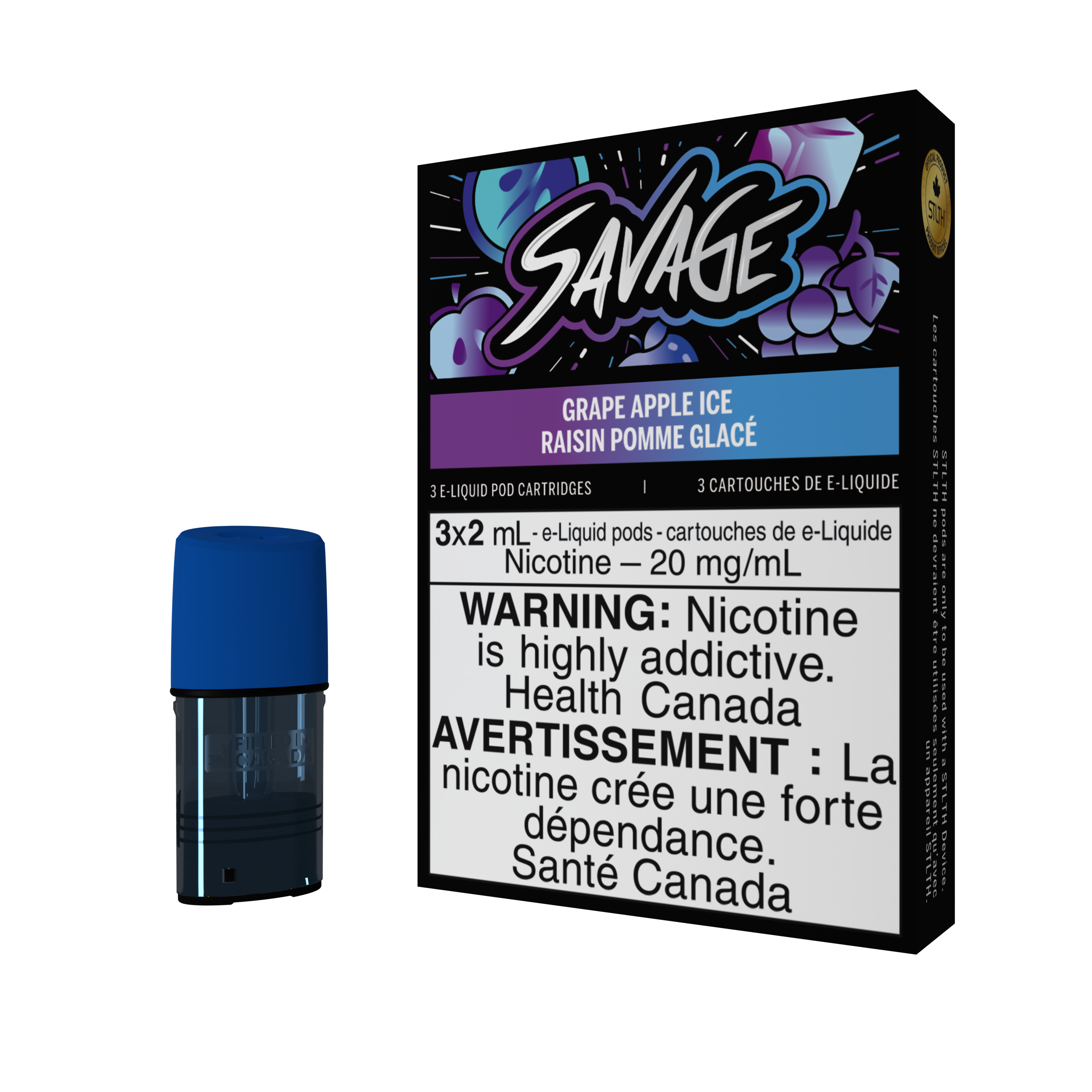 STLTH POD PACK SAVAGE - GRAPE APPLE ICE