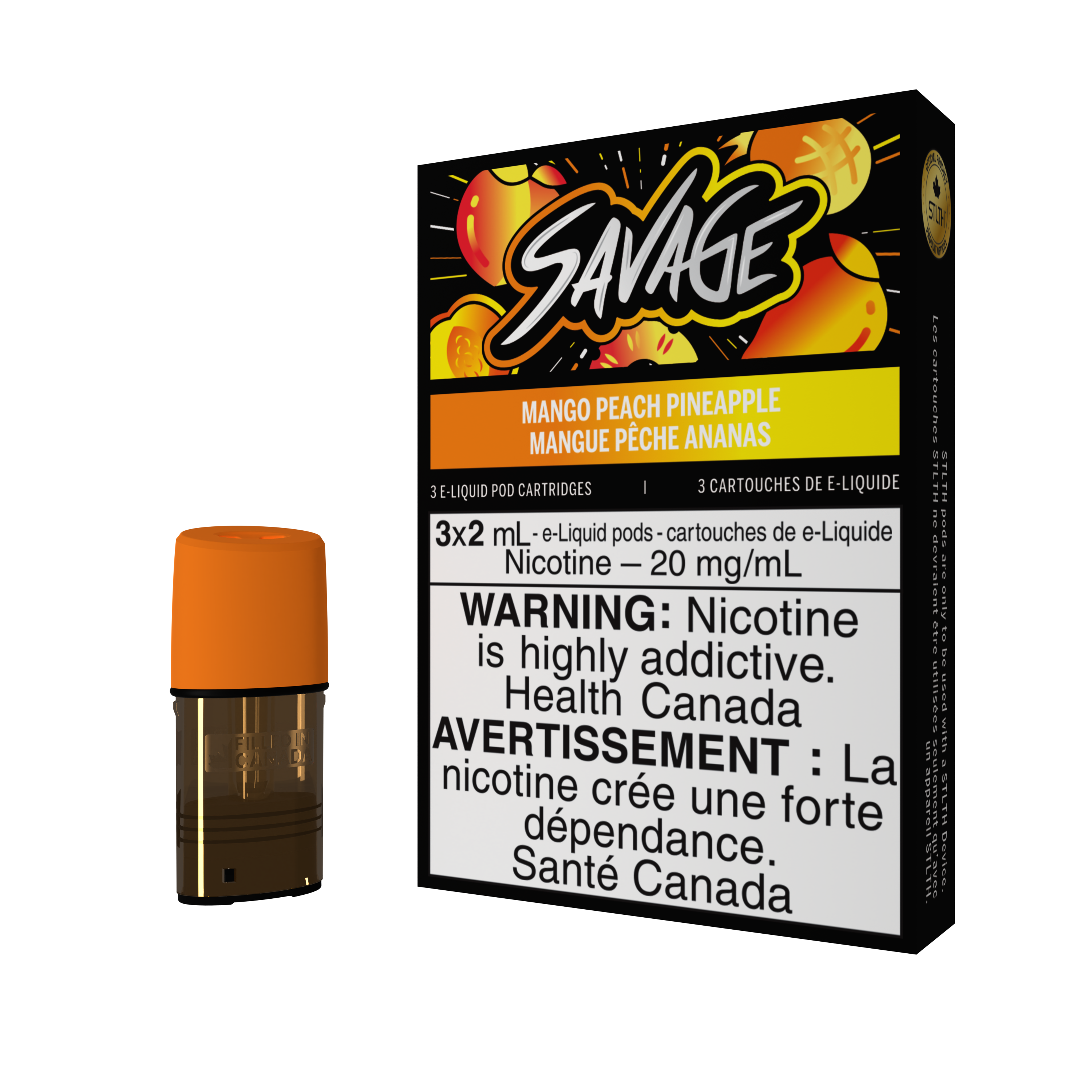 STLTH POD PACK SAVAGE - MANGO PEACH PINEAPPLE