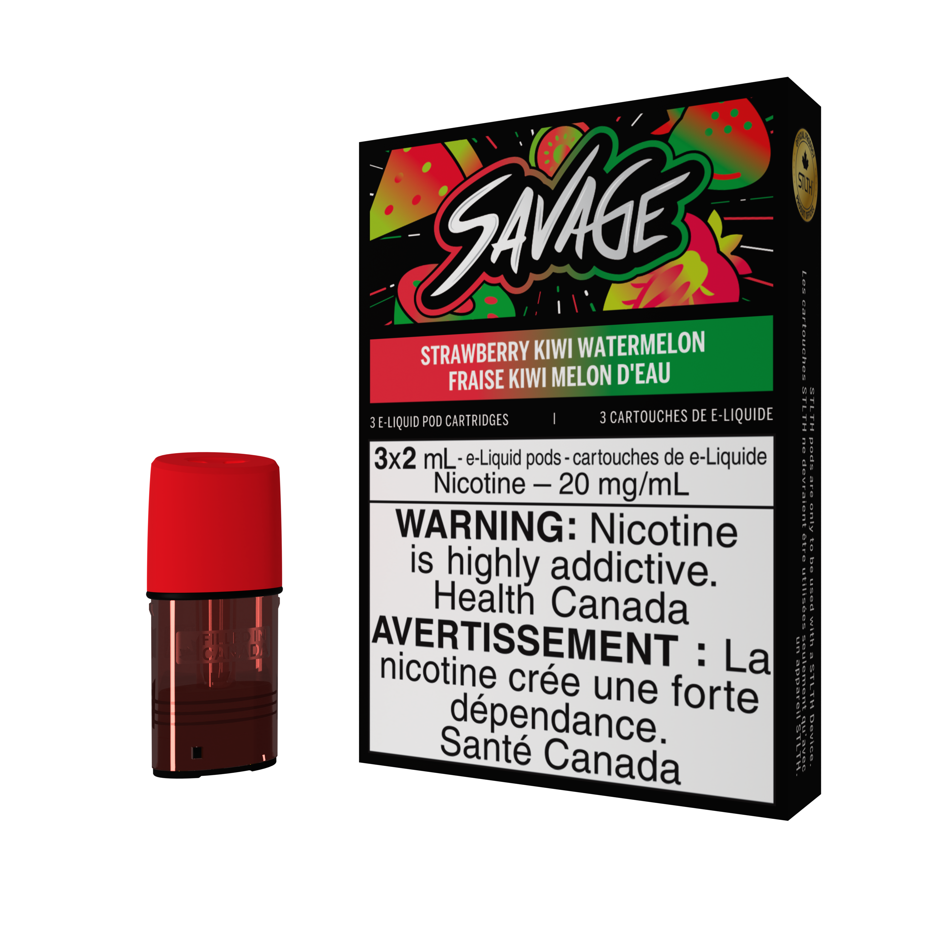 STLTH POD PACK SAVAGE - STRAWBERRY KIWI WATERMELON