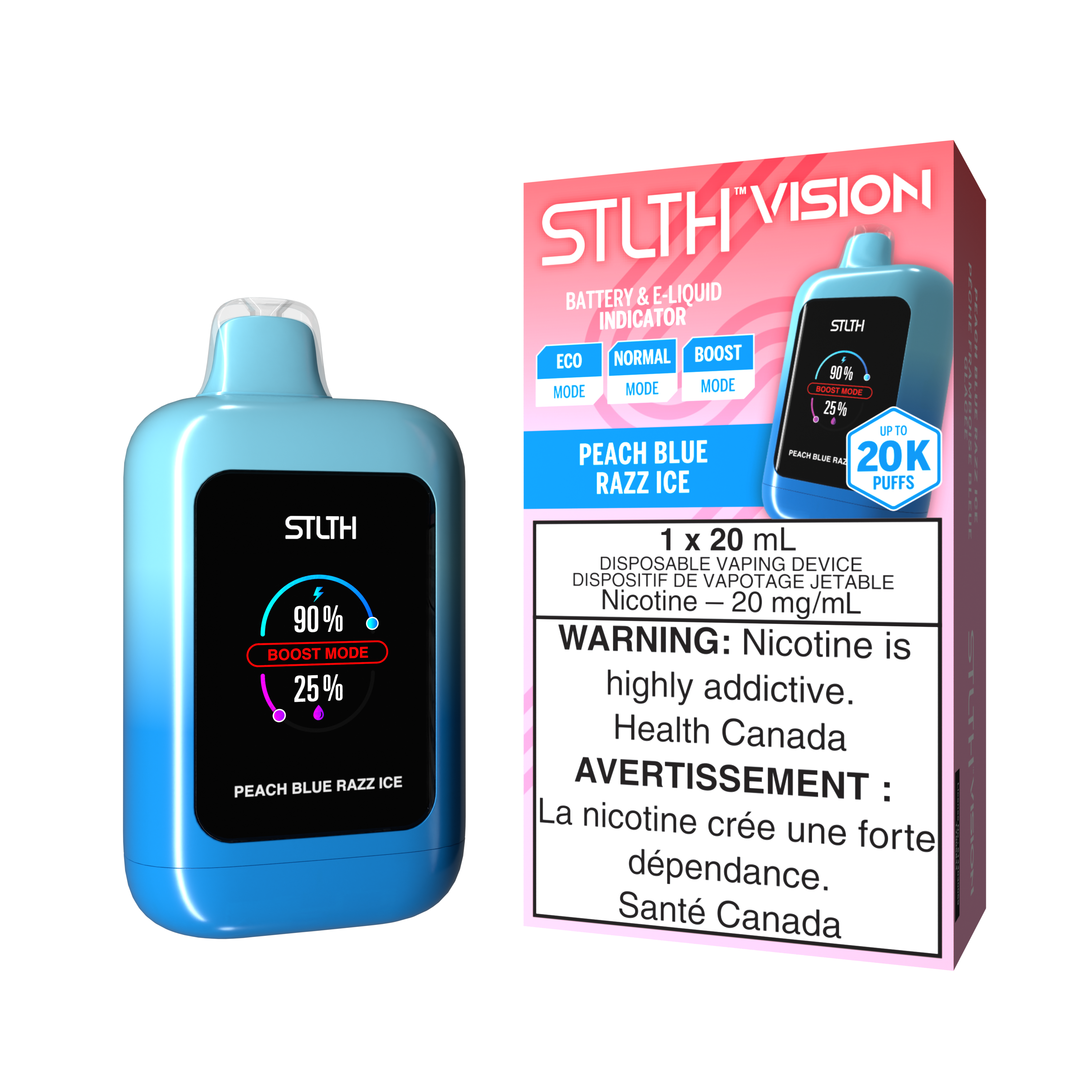 STLTH VISION 20K PEACH BLUE RAZZ ICE 20MG