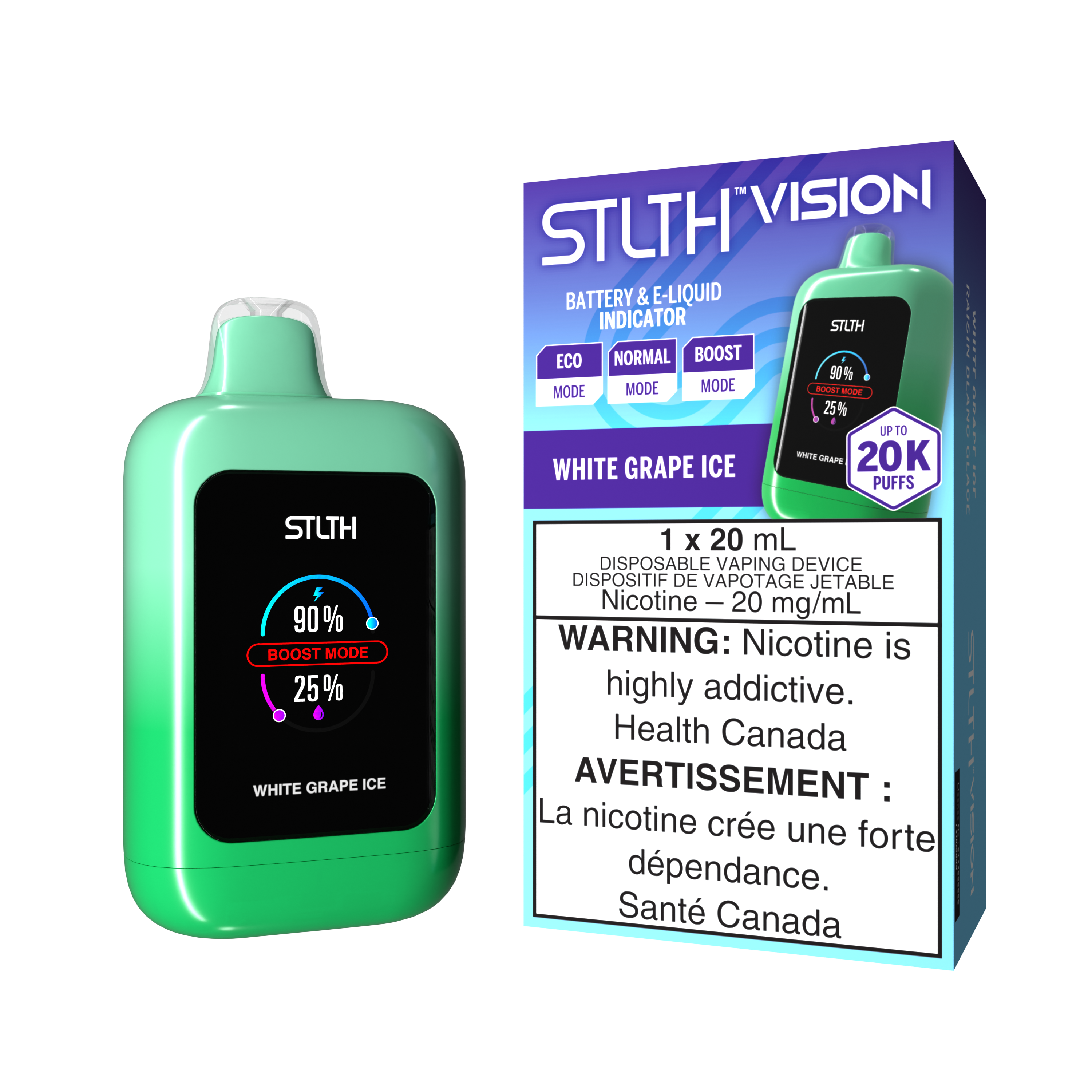 STLTH VISION 20K WHITE GRAPE ICE 20MG