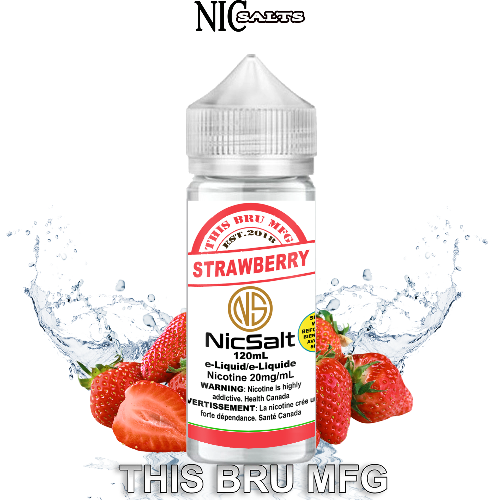 CUSTOM THIS BRU MFG SALT - STRAWBERRY 120ML