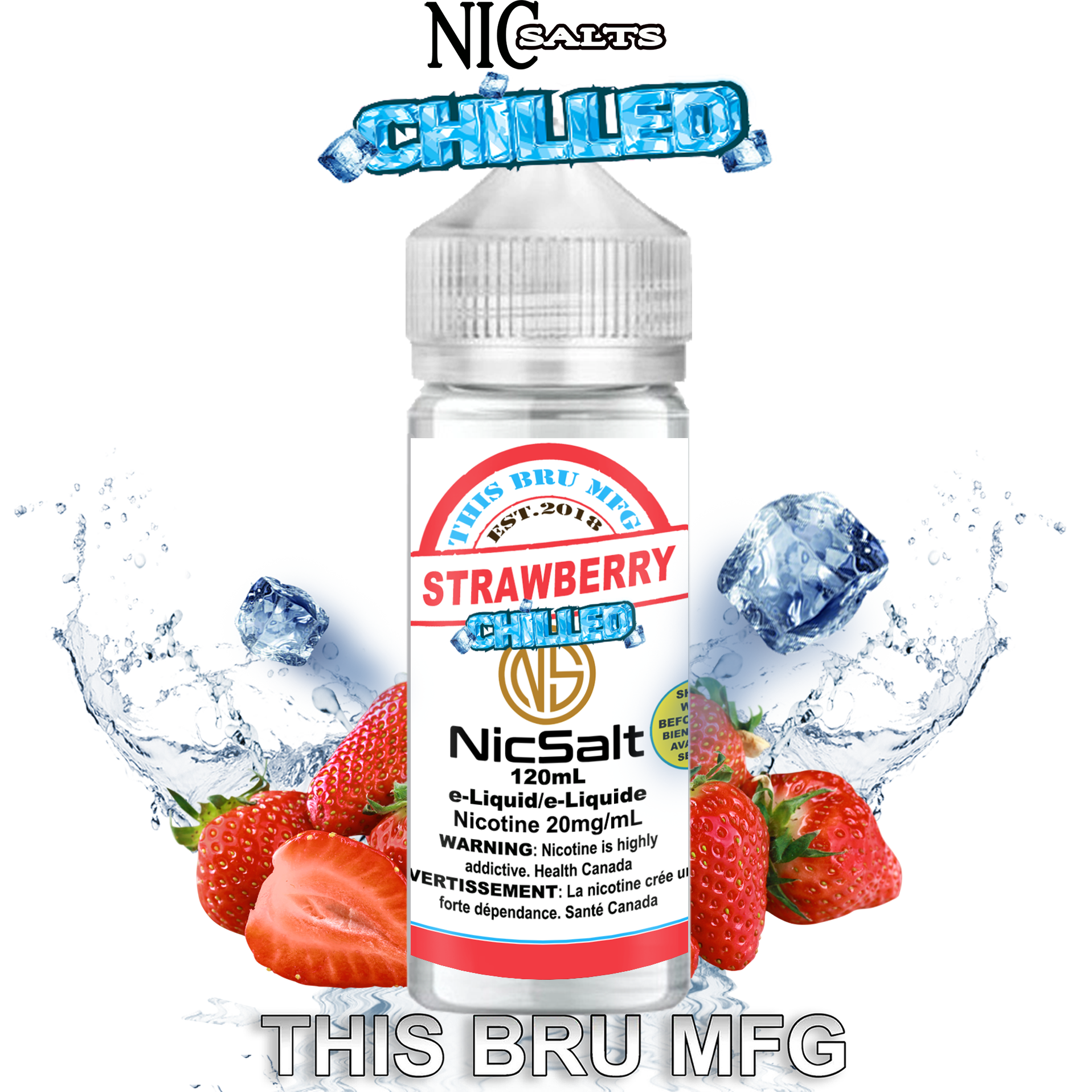 CUSTOM THIS BRU MFG SALT - STRAWBERRY CHILLED 120ML